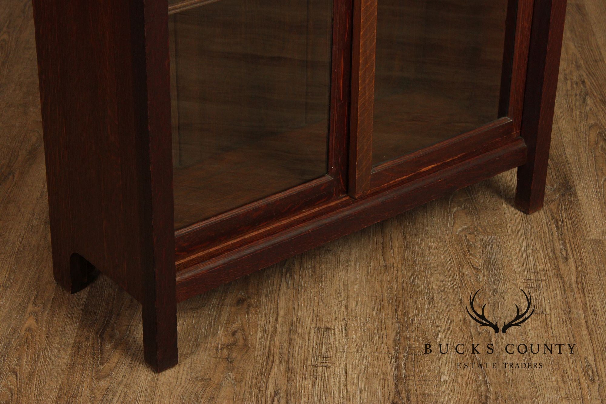 Brooks Antique Mission Oak Sliding Door Bookcase
