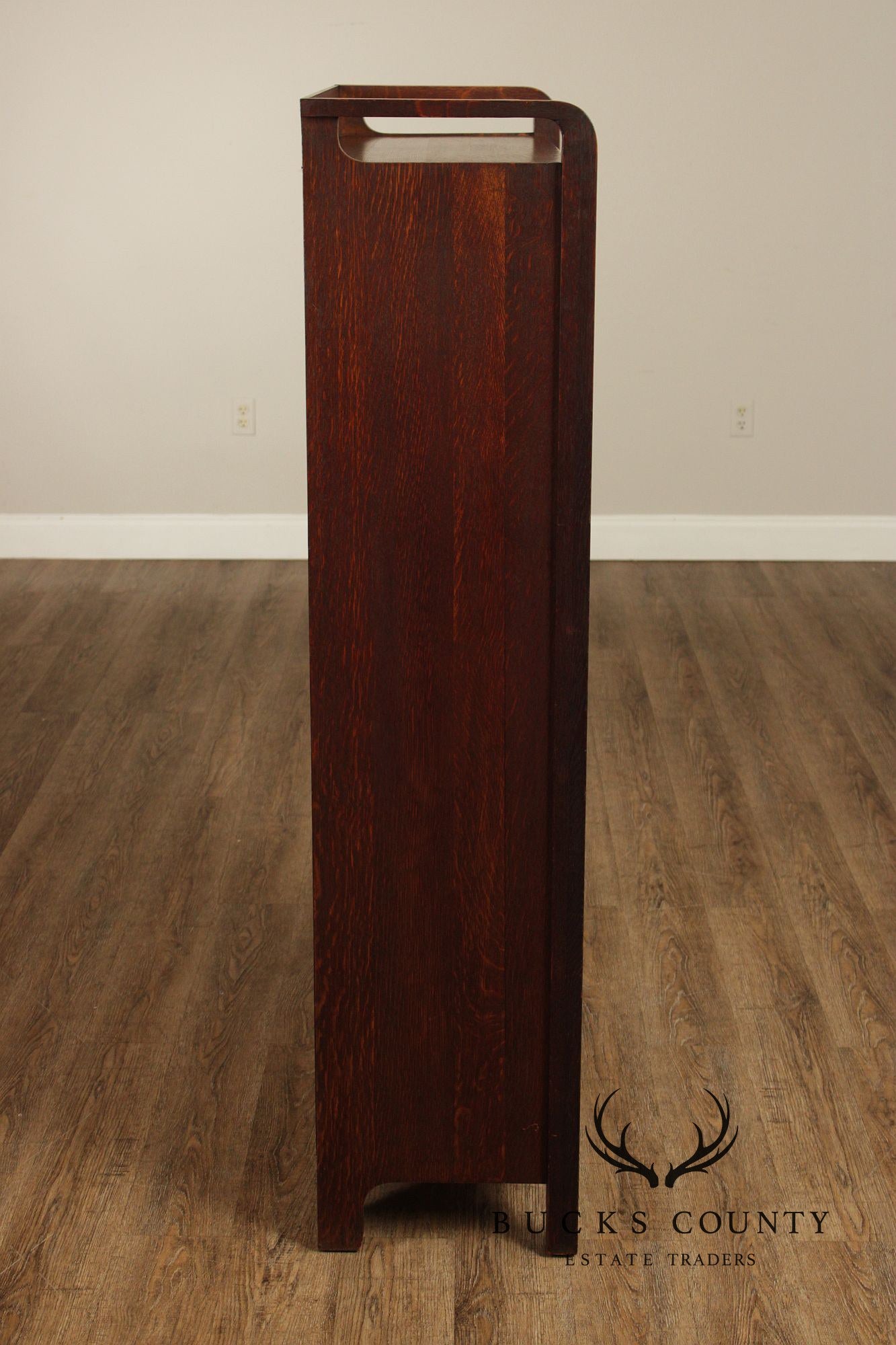 Brooks Antique Mission Oak Sliding Door Bookcase