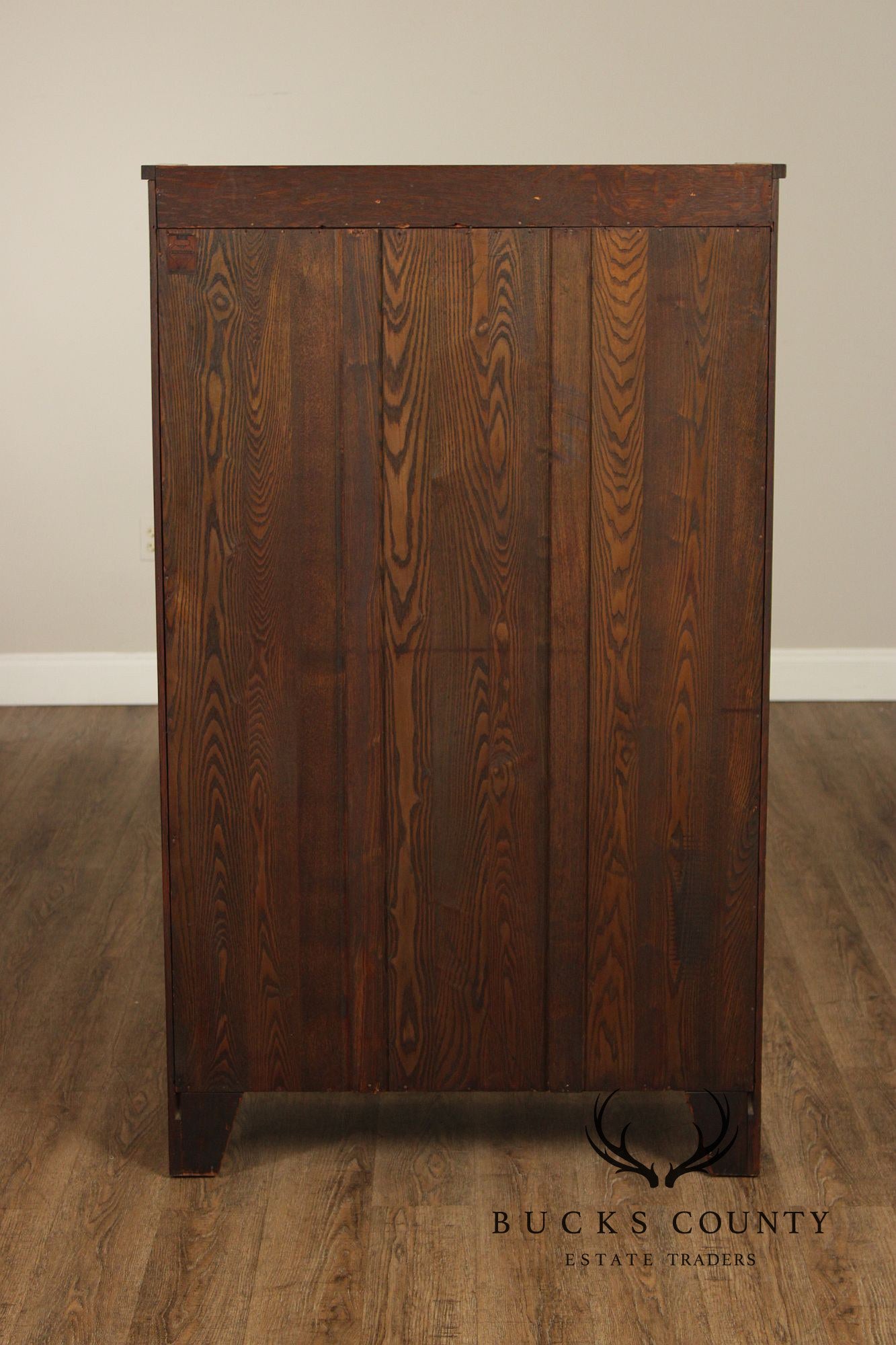 Brooks Antique Mission Oak Sliding Door Bookcase