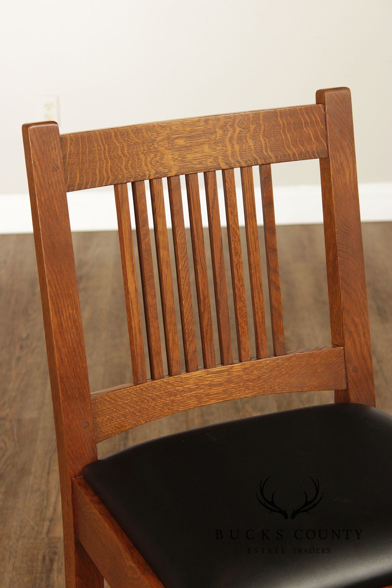Stickley Mission Collection Oak Set Of Three Bar Stools