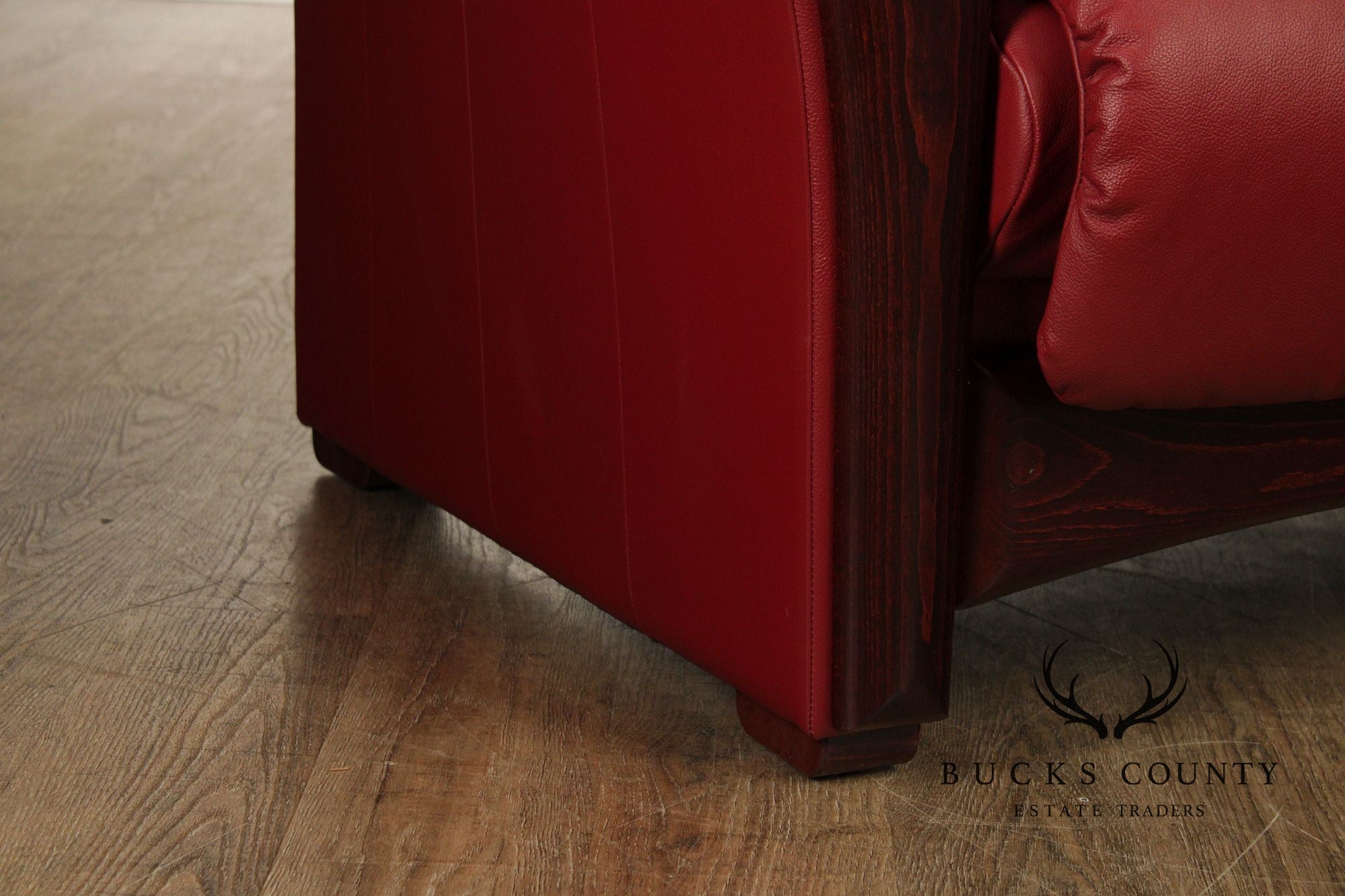 Ekornes Stressless Red Leather Loveseat Sofa