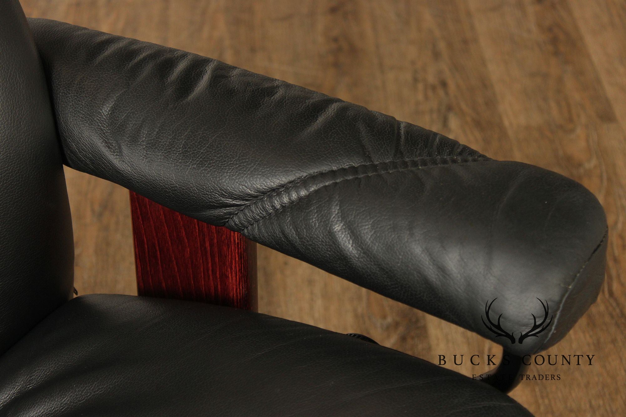 Ekornes Stressless Black Leather Recliner Lounge Chair With Ottoman