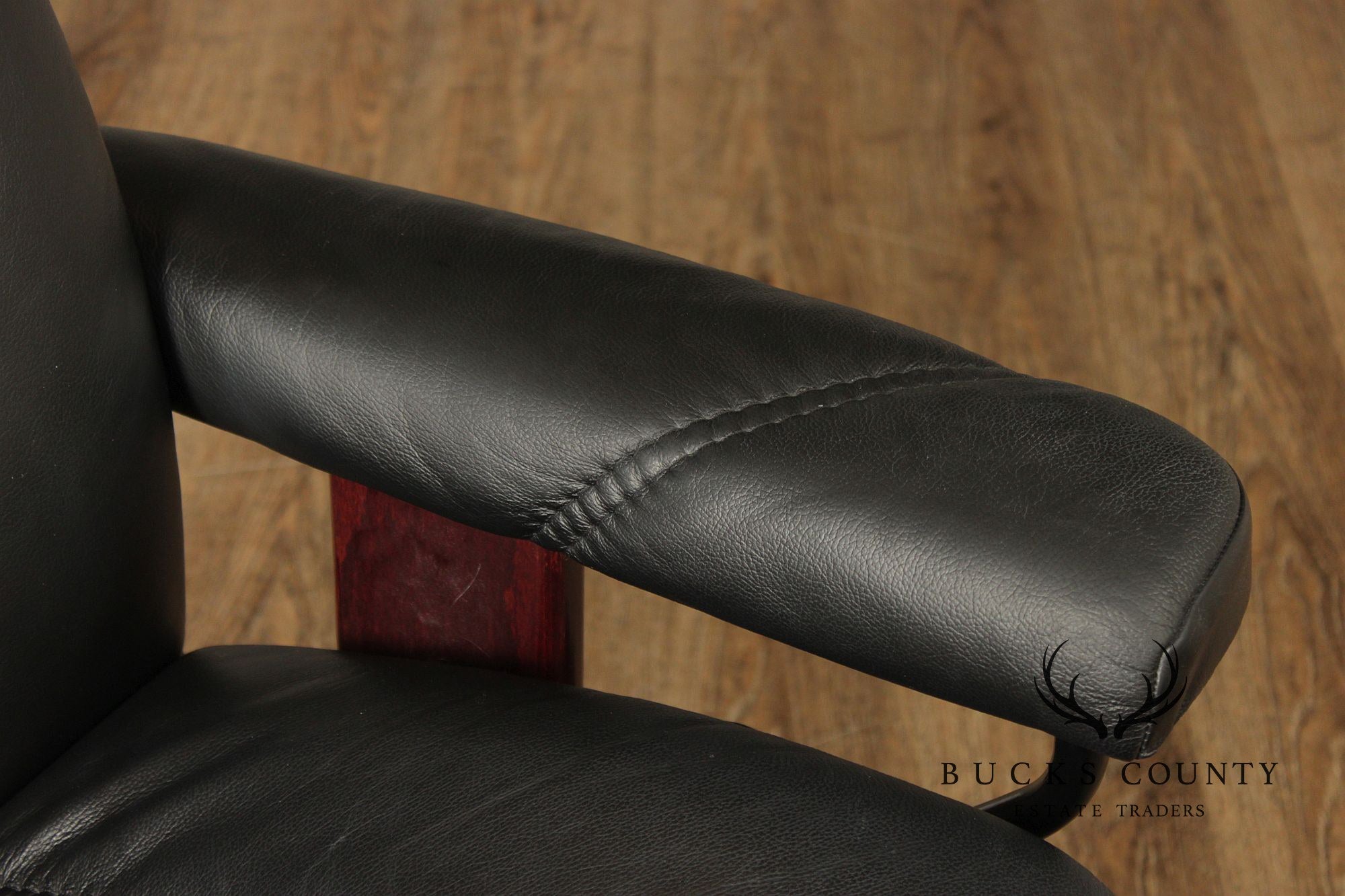 Ekornes Stressless Black Leather Recliner With Ottoman