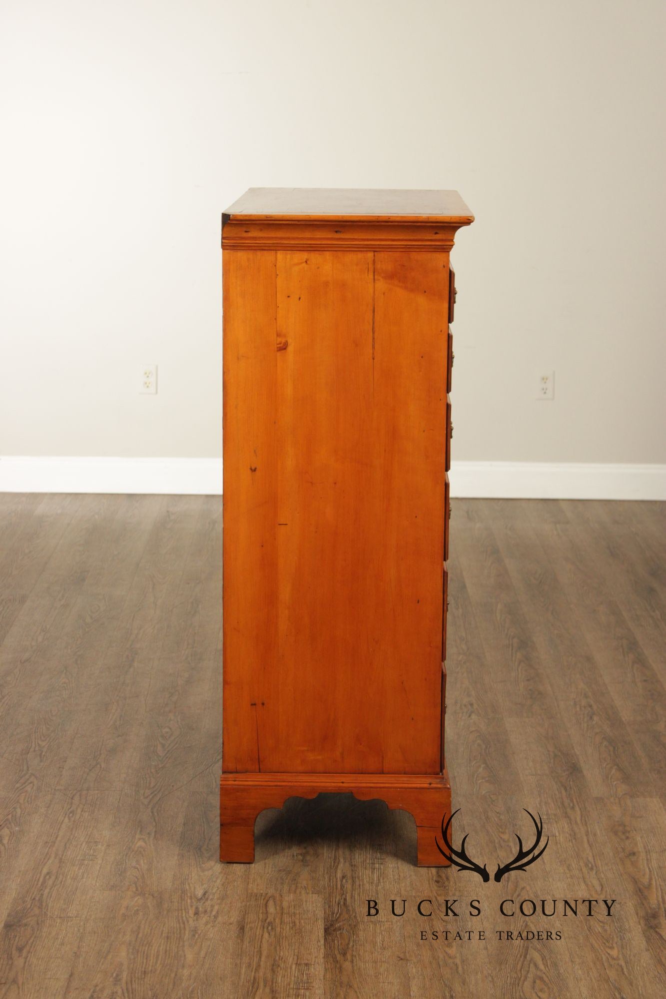 Antique American Chippendale Birdseye Maple Six Drawer Tall Chest, C.1780