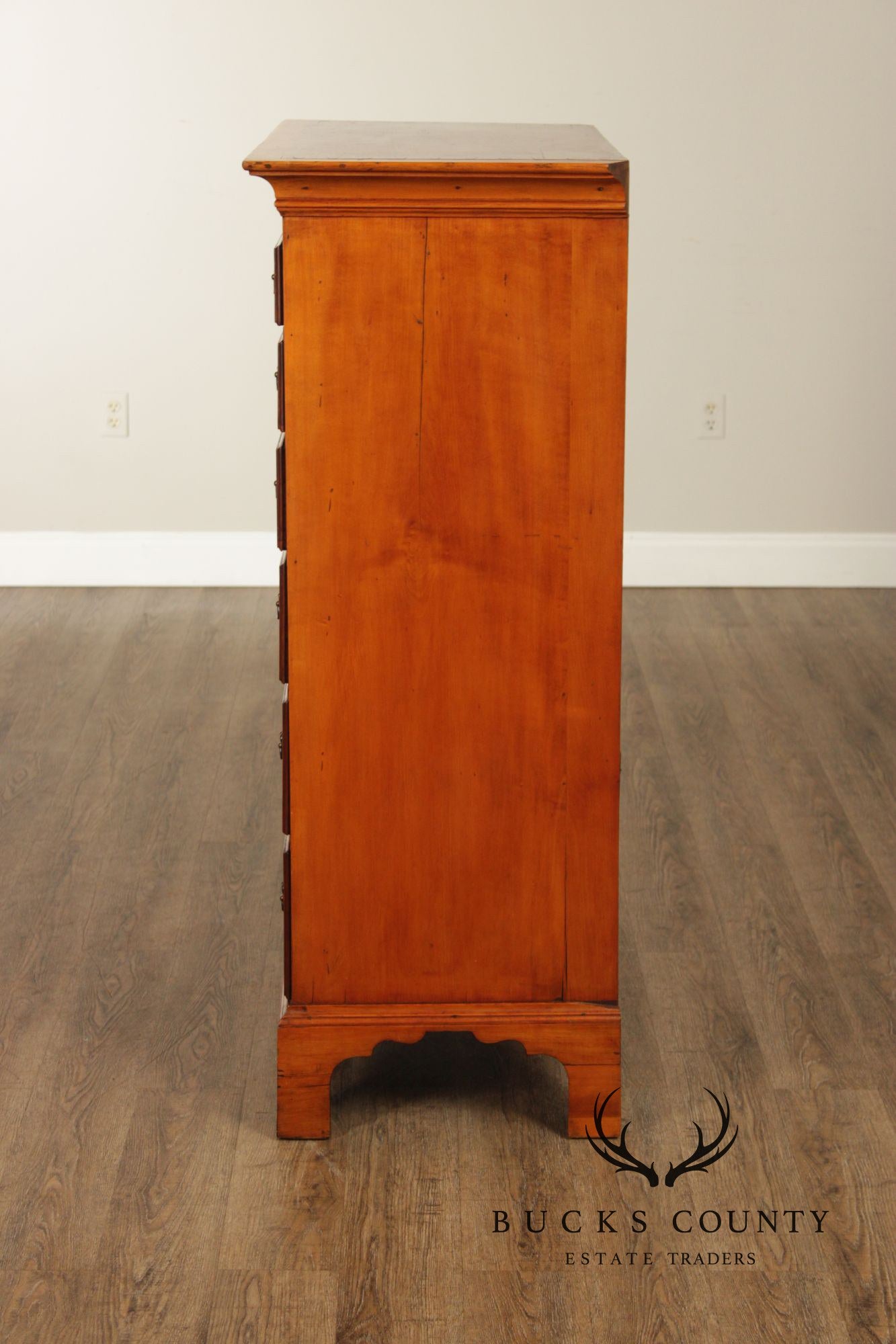Antique American Chippendale Birdseye Maple Six Drawer Tall Chest, C.1780