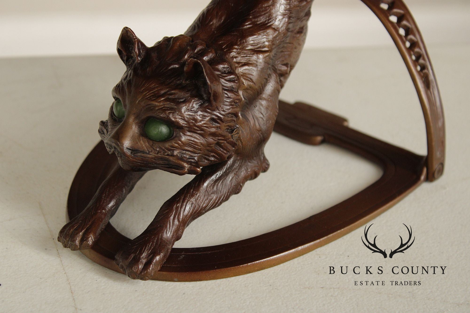 Art Deco Style Pair of Bronze Cat Desk Lamps