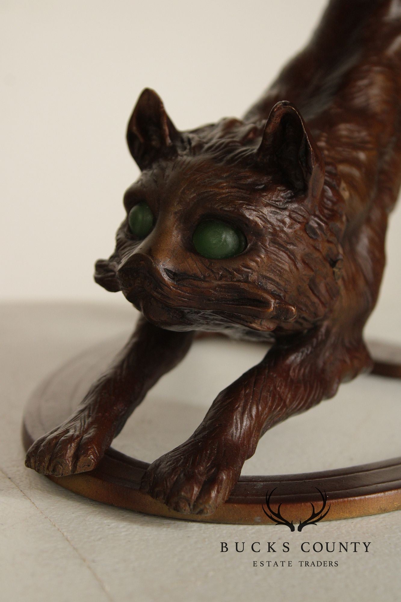 Art Deco Style Pair of Bronze Cat Desk Lamps