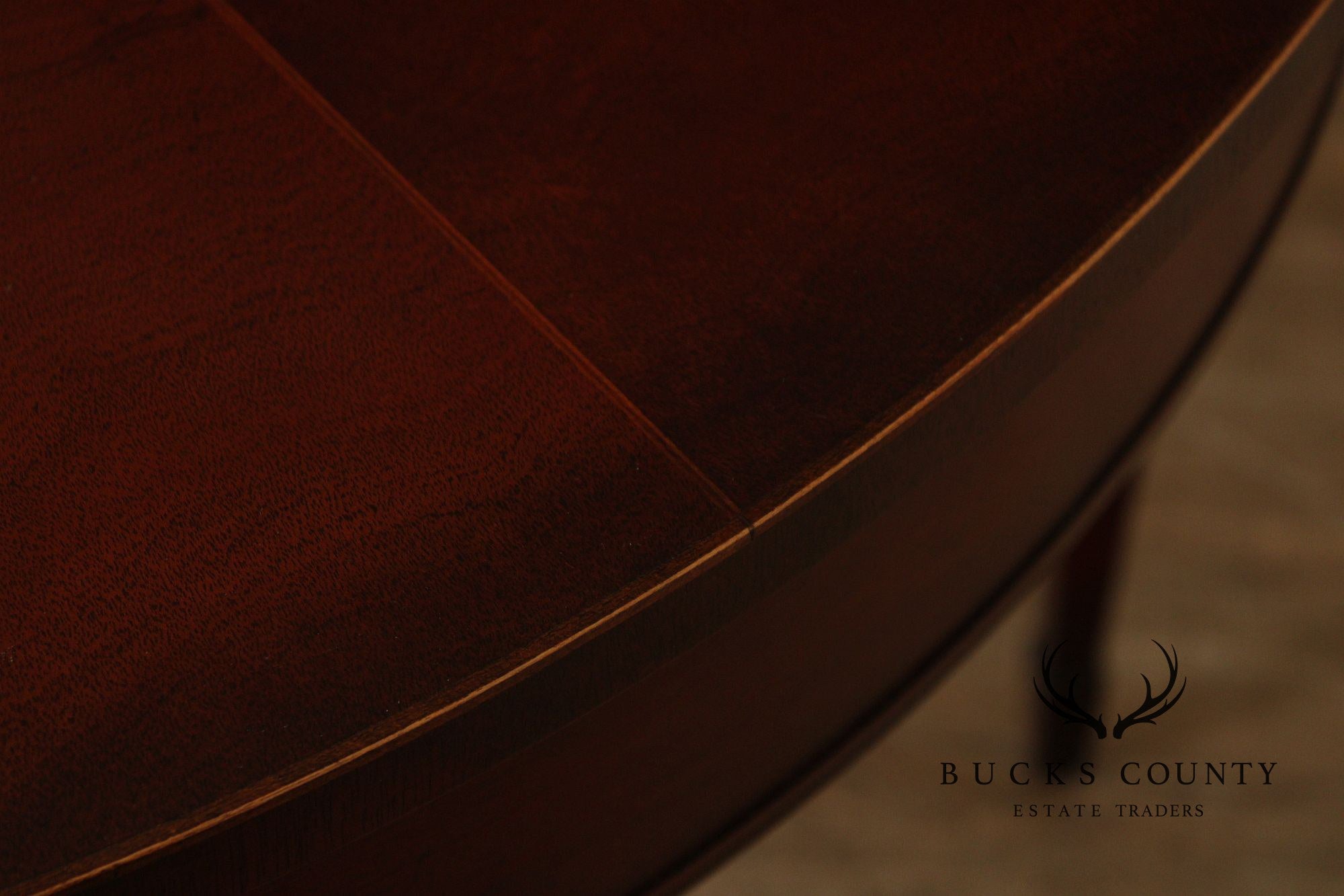 Baker Neoclassical Style Mahogany Inlaid Sunburst Round Center Table