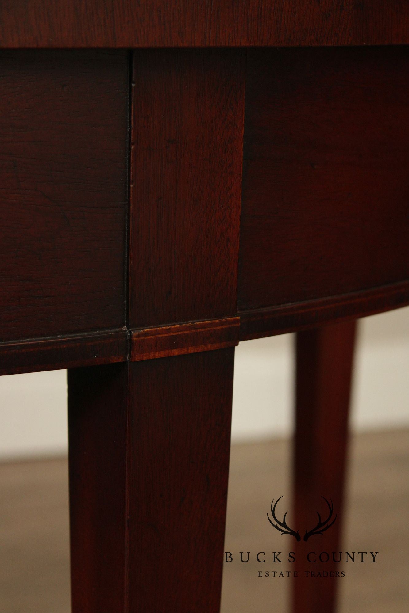 Baker Neoclassical Style Mahogany Inlaid Sunburst Round Center Table