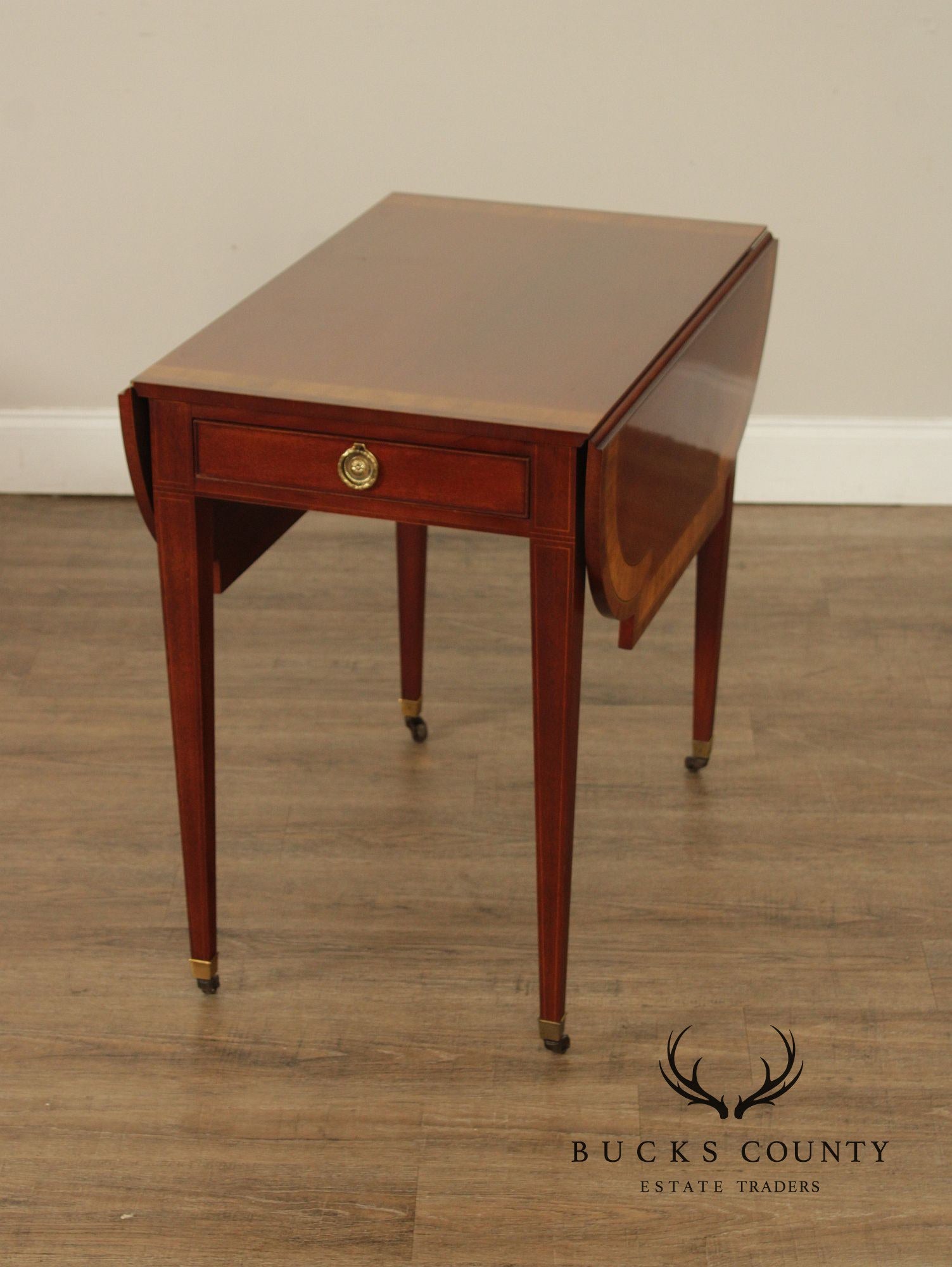 Baker Hepplewhite Style Mahogany Pembroke Drop-Leaf Table