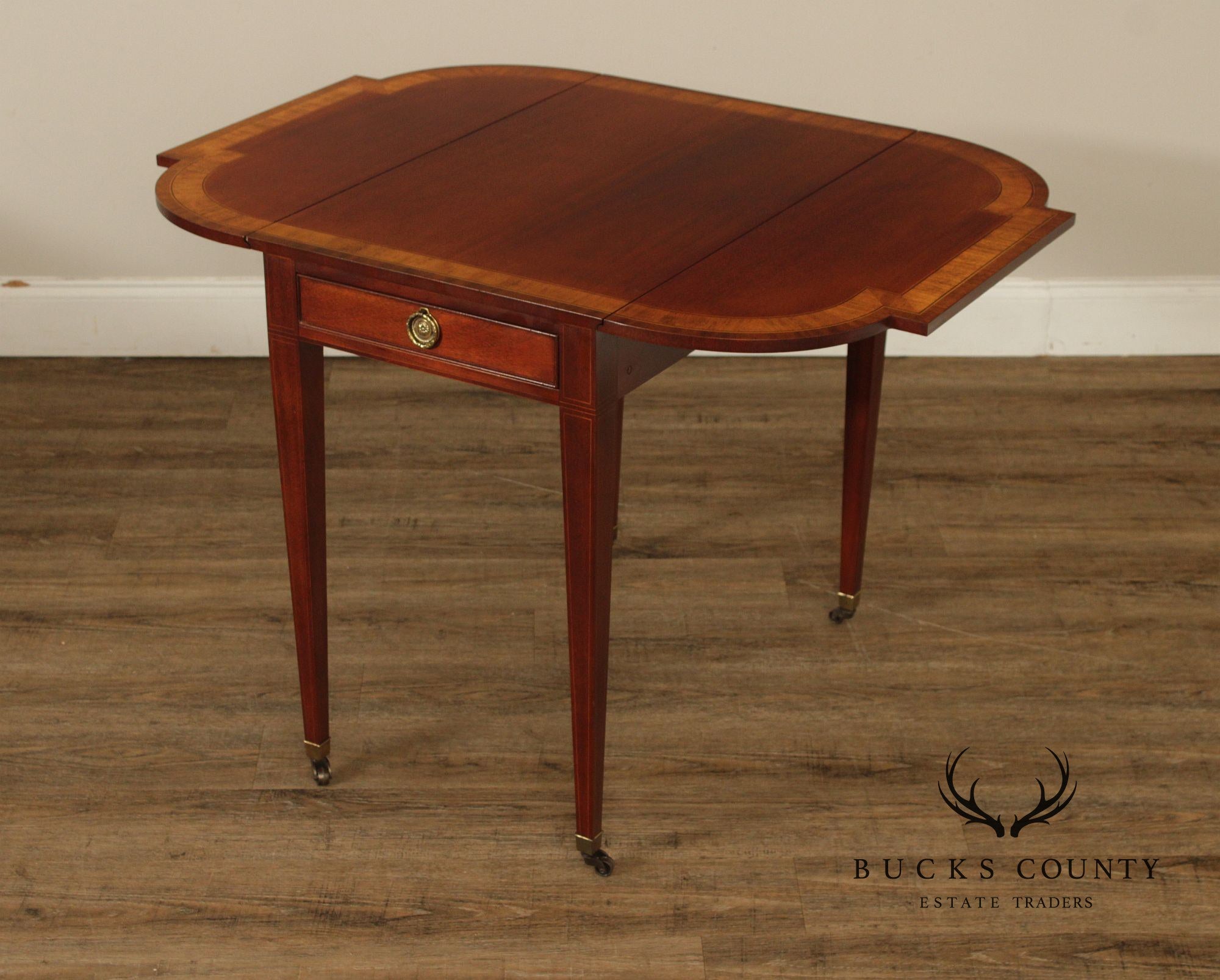 Baker Hepplewhite Style Mahogany Pembroke Drop-Leaf Table