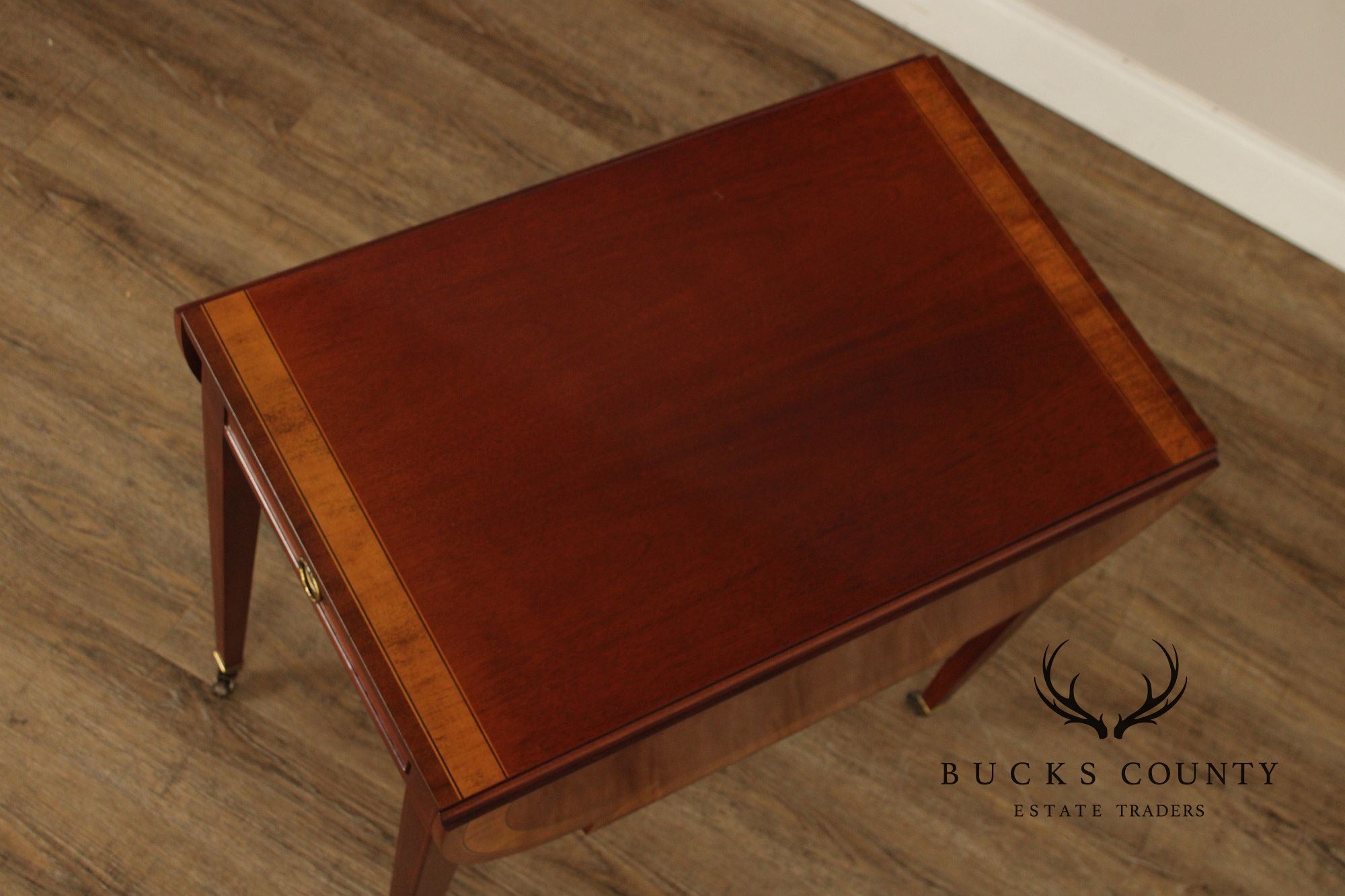 Baker Hepplewhite Style Mahogany Pembroke Drop-Leaf Table