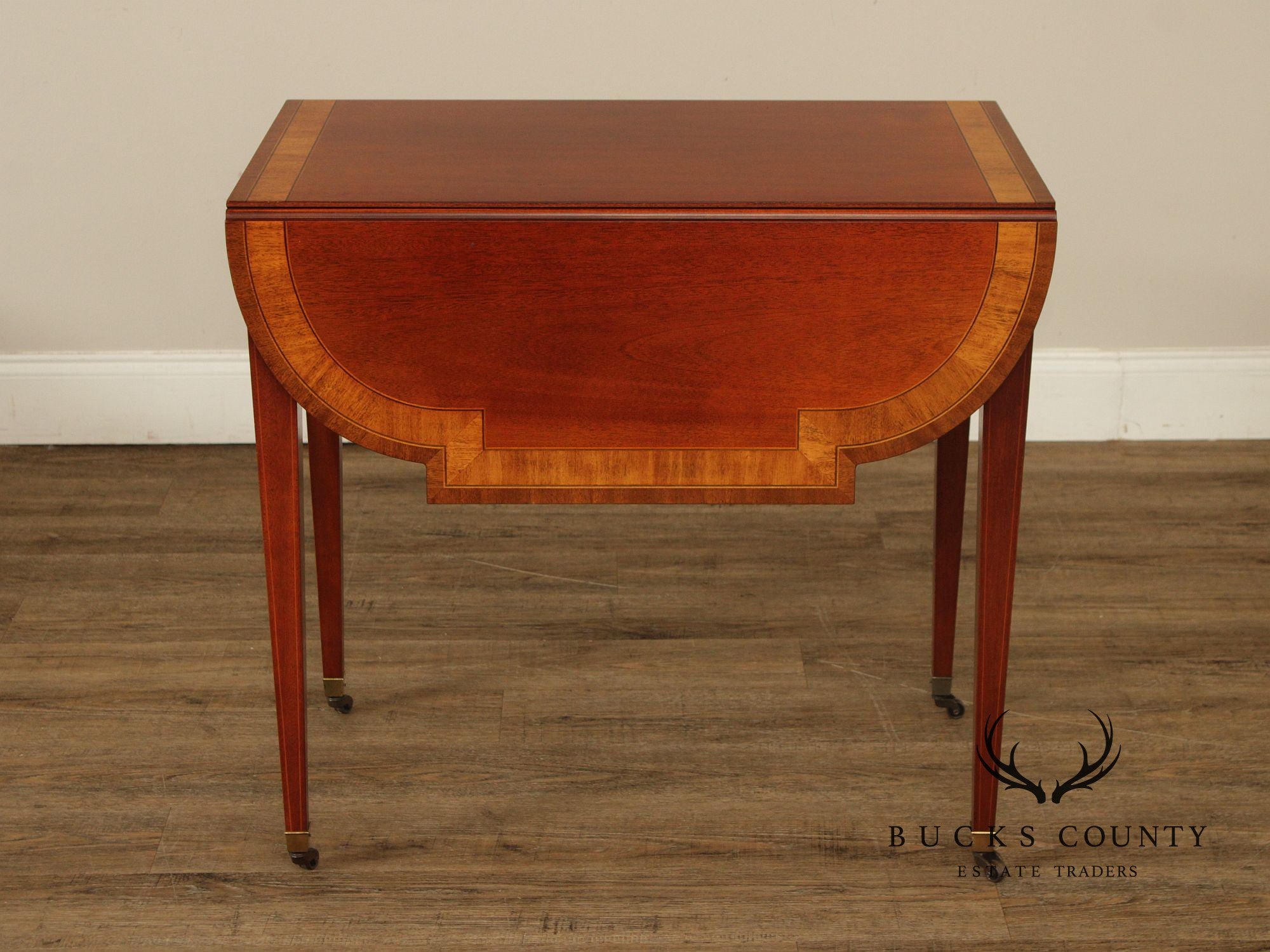 Baker Hepplewhite Style Mahogany Pembroke Drop-Leaf Table