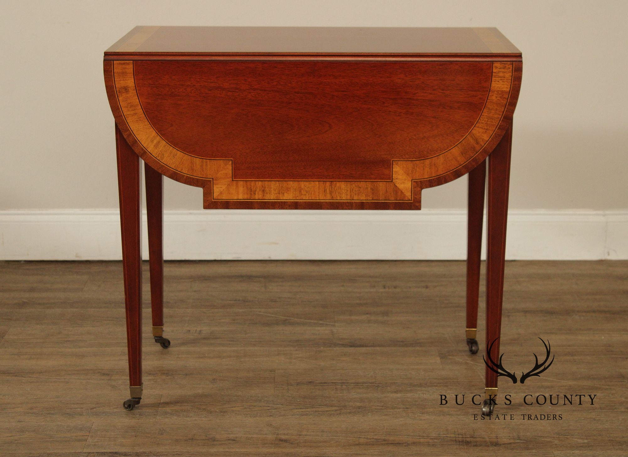 Baker Hepplewhite Style Mahogany Pembroke Drop-Leaf Table