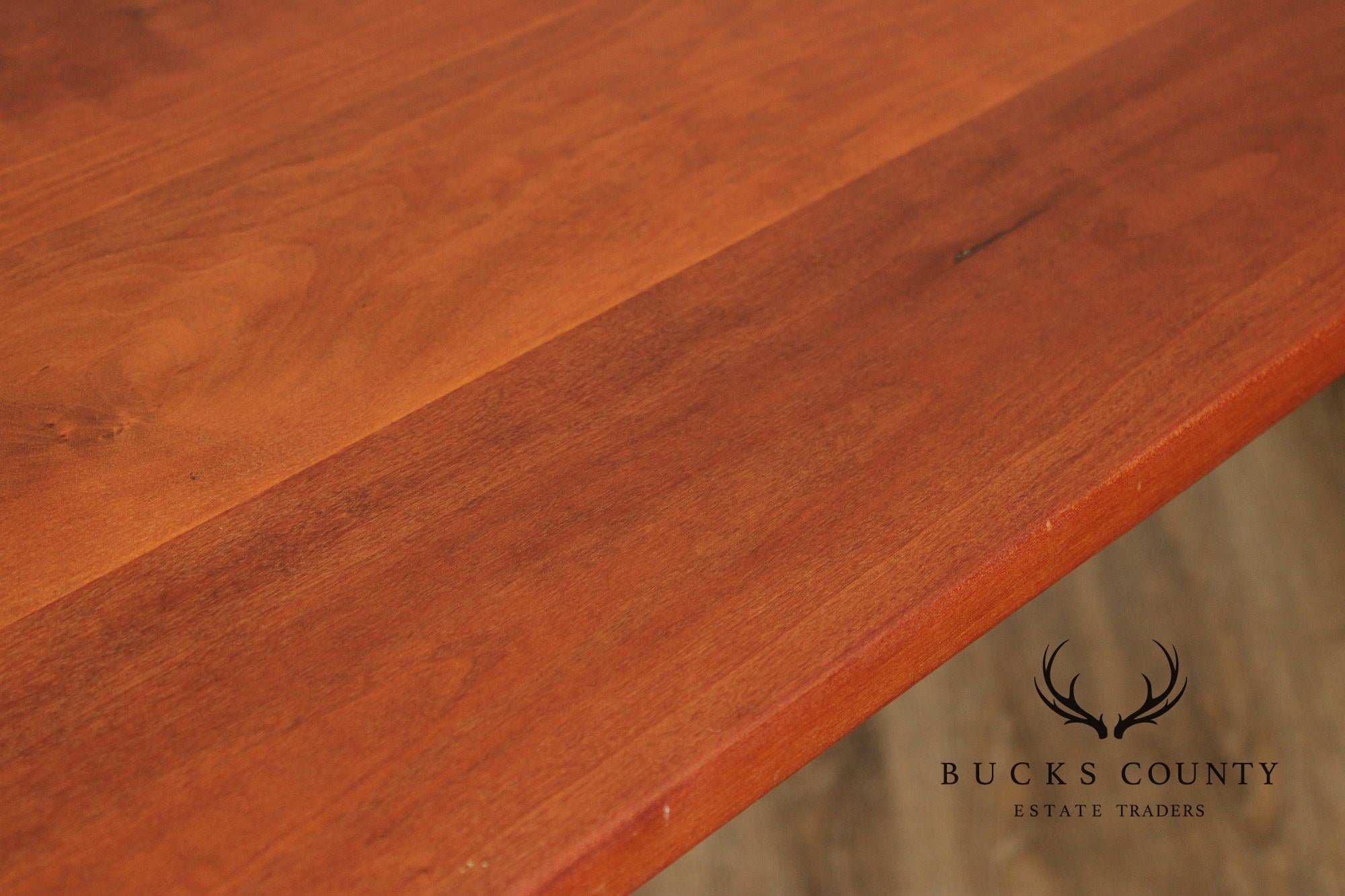 Rustic Farmhouse Style Painted Trestle Base Cherry Dining Table