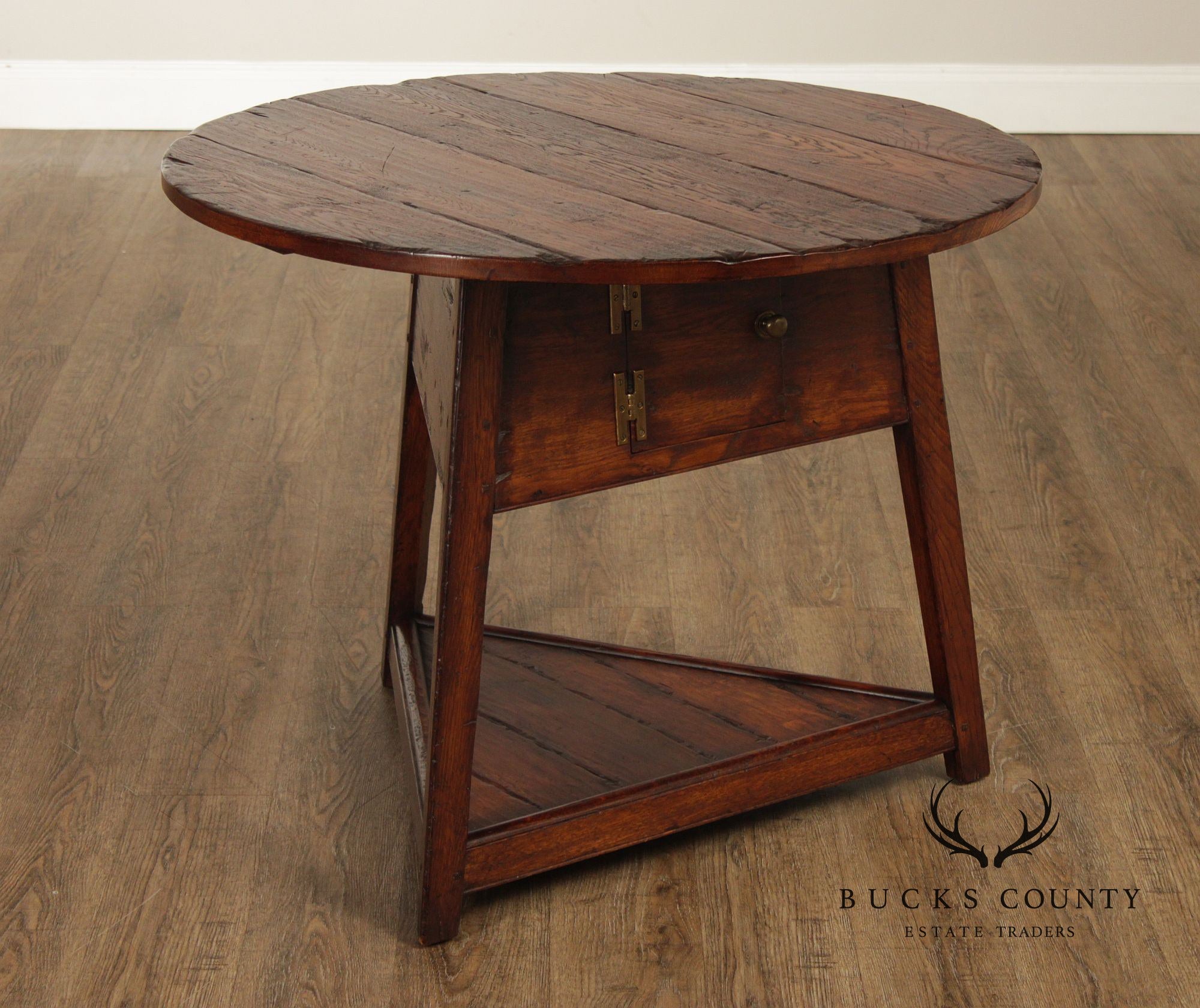 Vintage Round Oak English Cricket Table