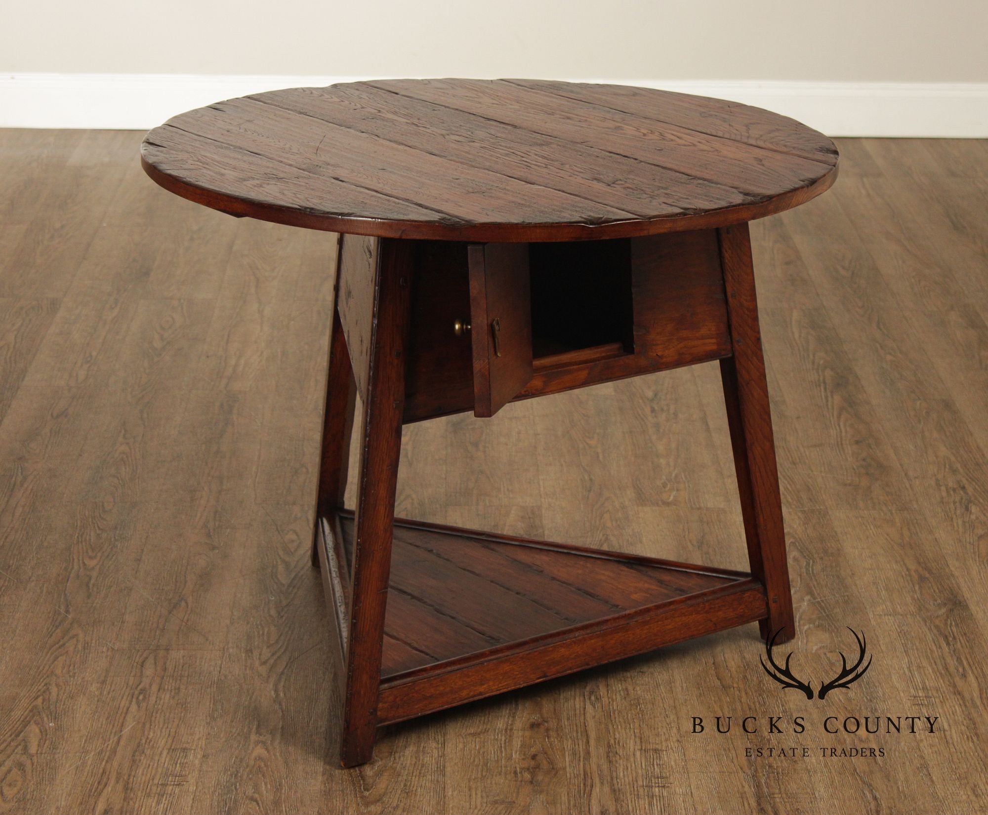 Vintage Round Oak English Cricket Table