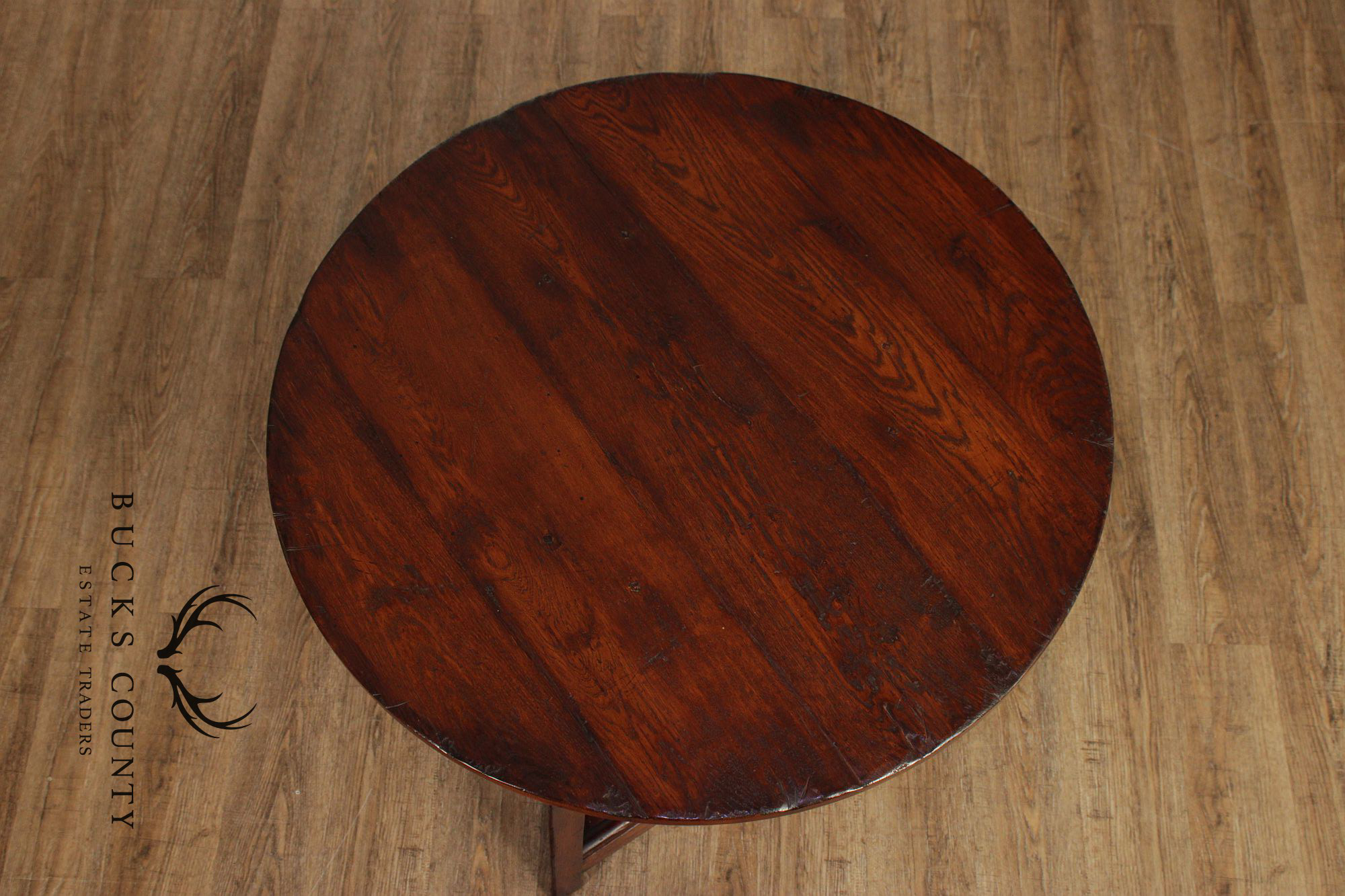 Vintage Round Oak English Cricket Table