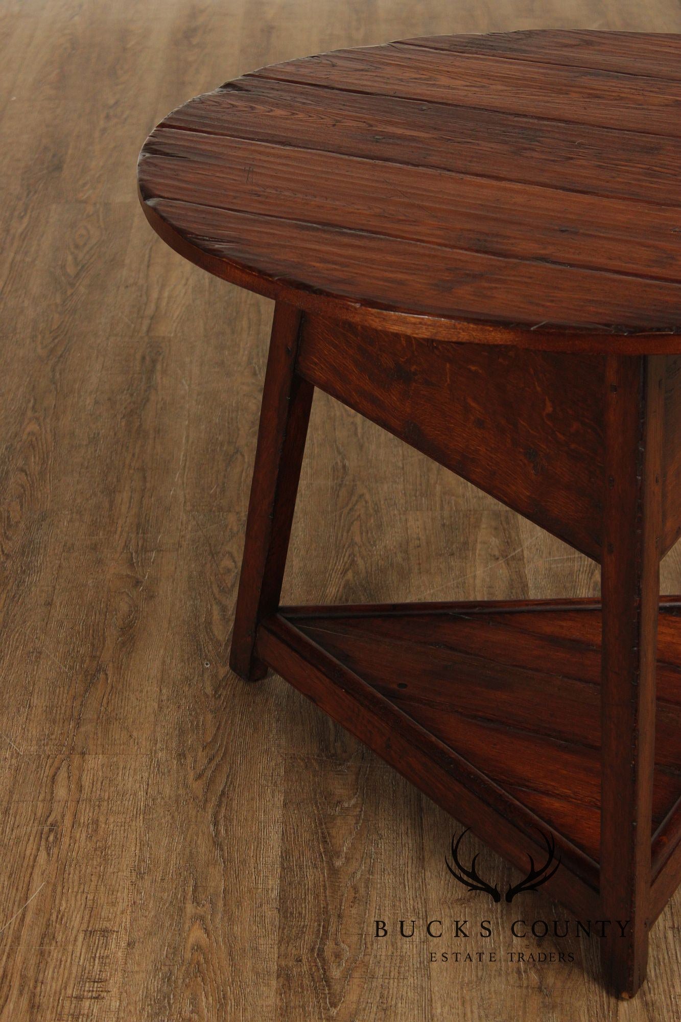 Vintage Round Oak English Cricket Table
