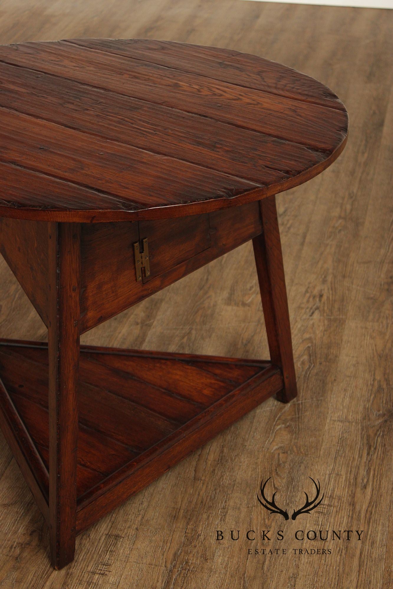 Vintage Round Oak English Cricket Table