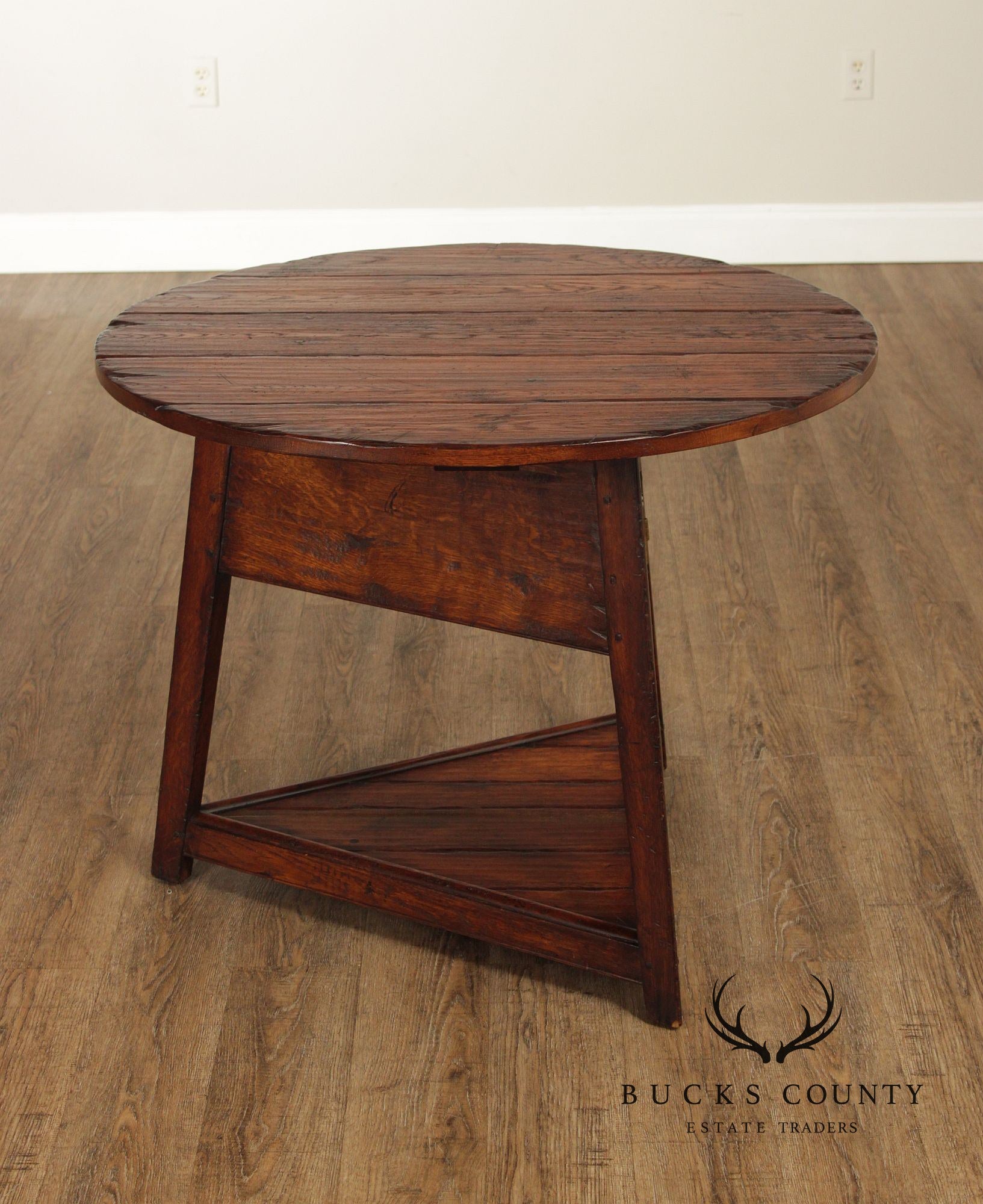 Vintage Round Oak English Cricket Table