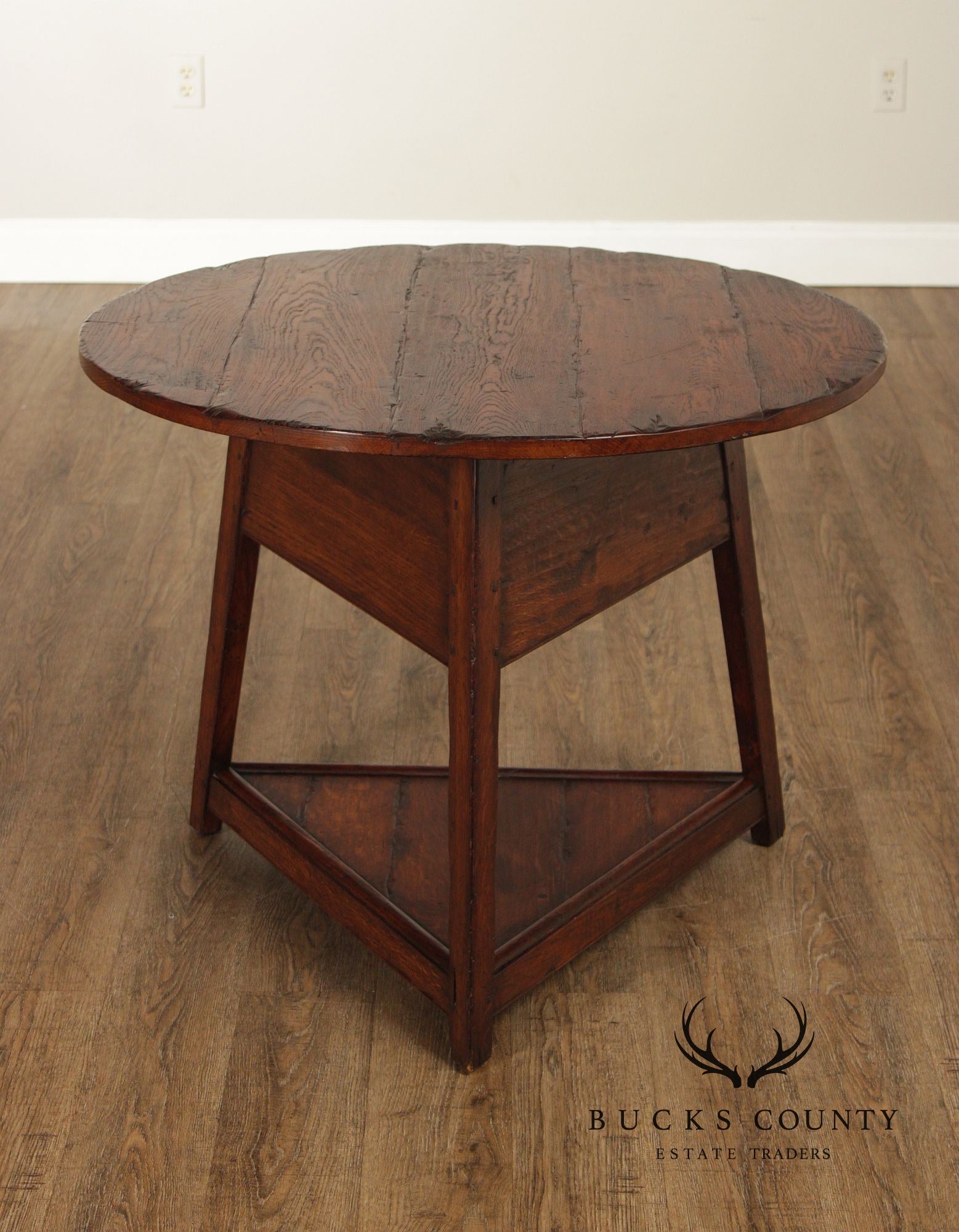 Vintage Round Oak English Cricket Table