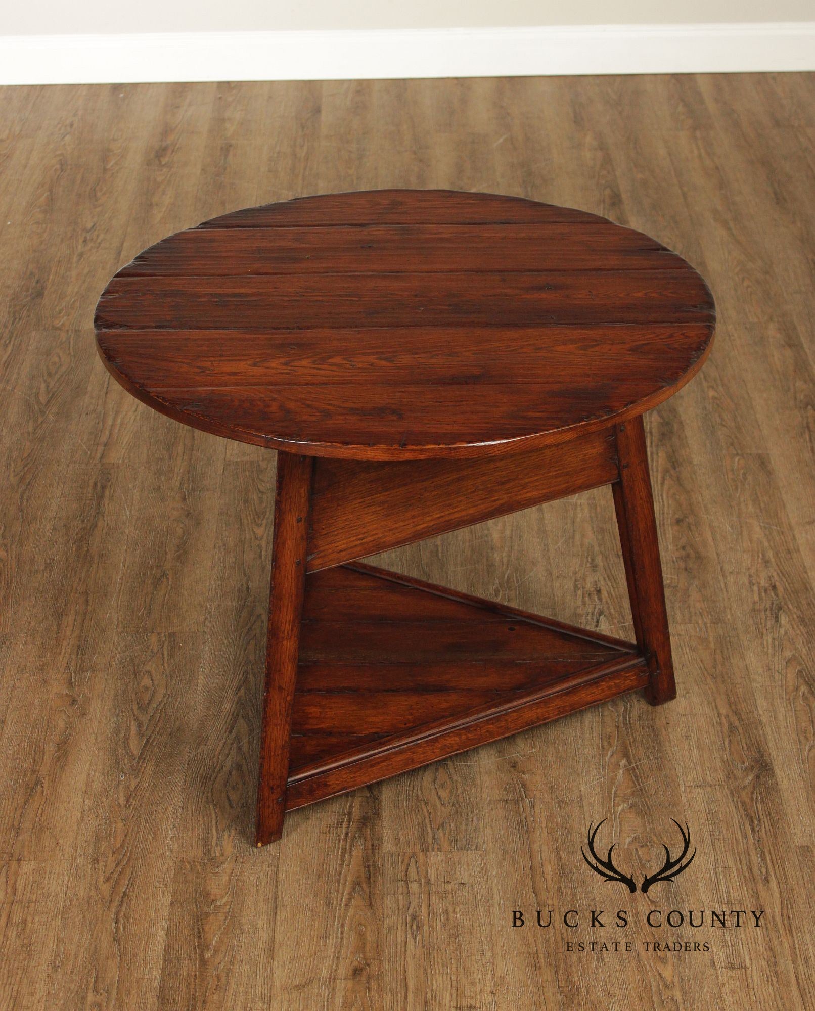 Vintage Round Oak English Cricket Table