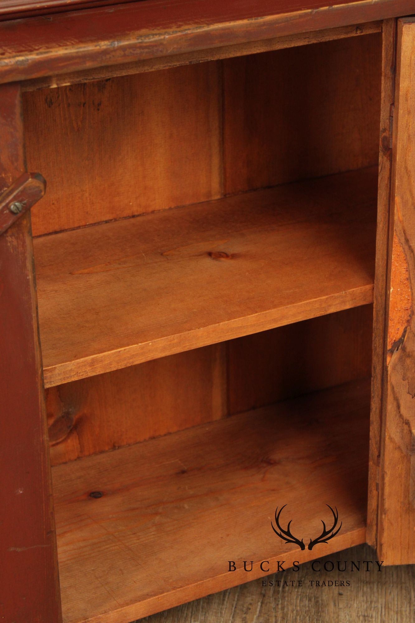 Custom Quality Primitive Painted Farmhouse Cupboard