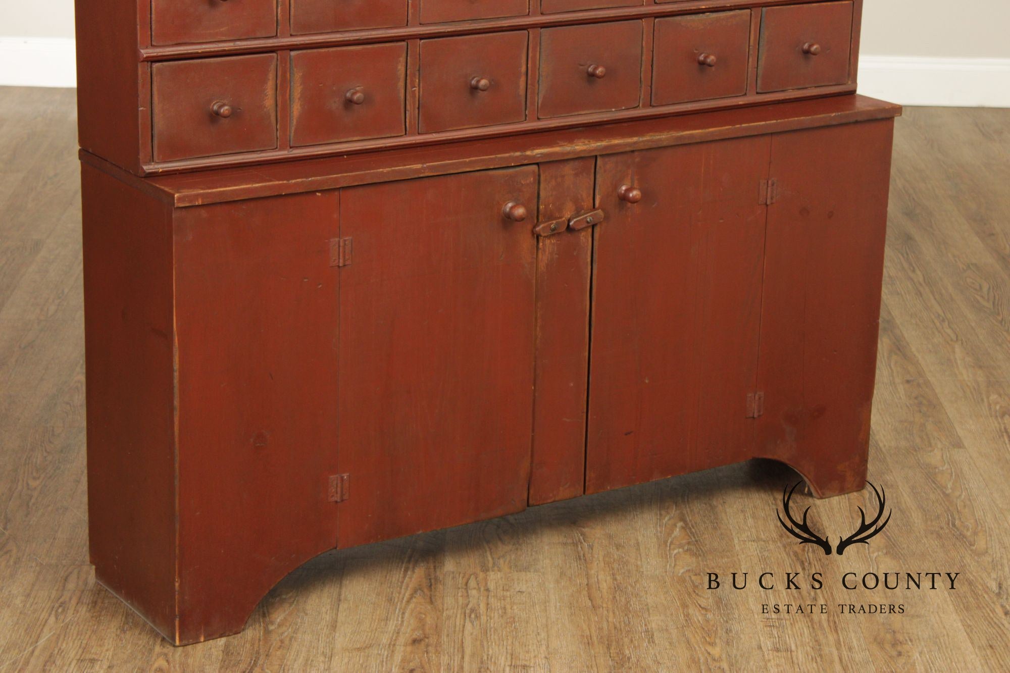 Custom Quality Primitive Painted Farmhouse Cupboard