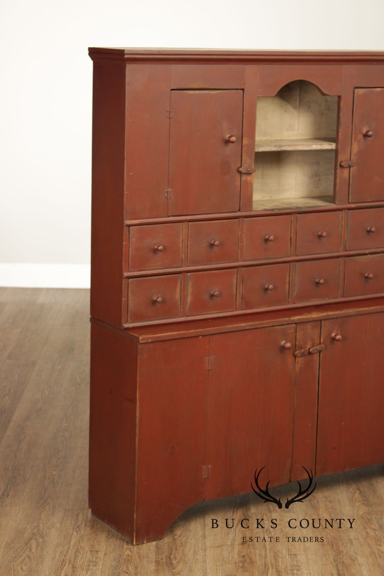 Custom Quality Primitive Painted Farmhouse Cupboard