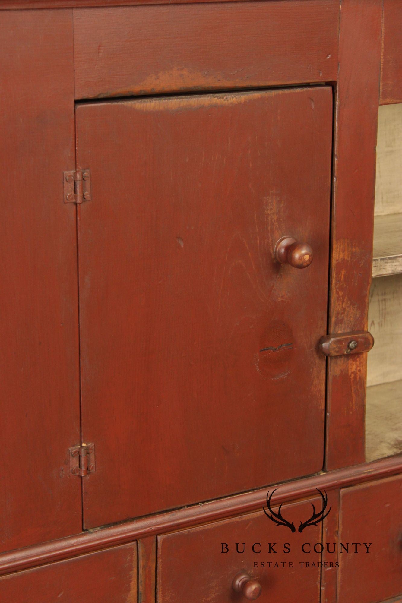 Custom Quality Primitive Painted Farmhouse Cupboard