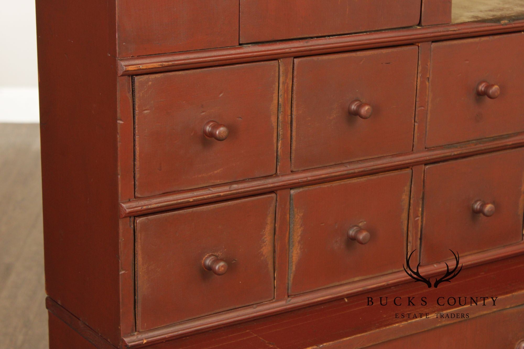 Custom Quality Primitive Painted Farmhouse Cupboard