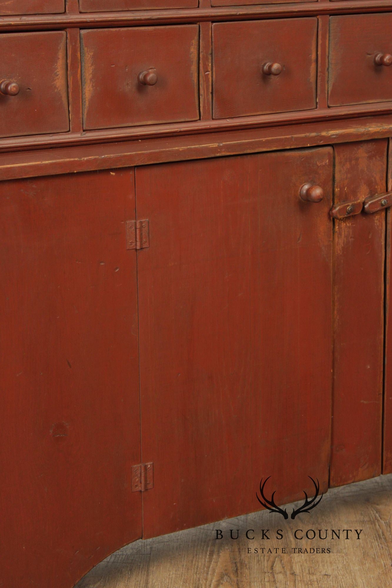 Custom Quality Primitive Painted Farmhouse Cupboard