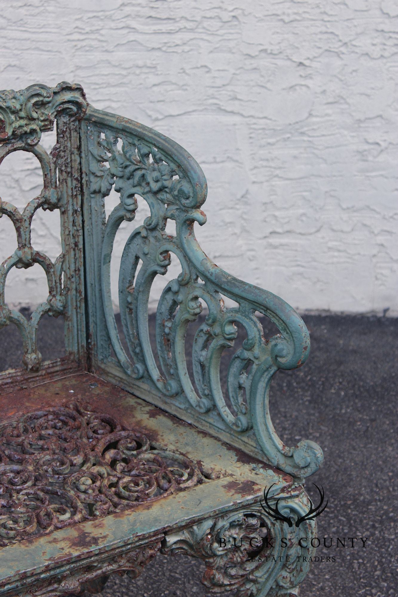 Antique Cast Iron White House Rose Garden Bench