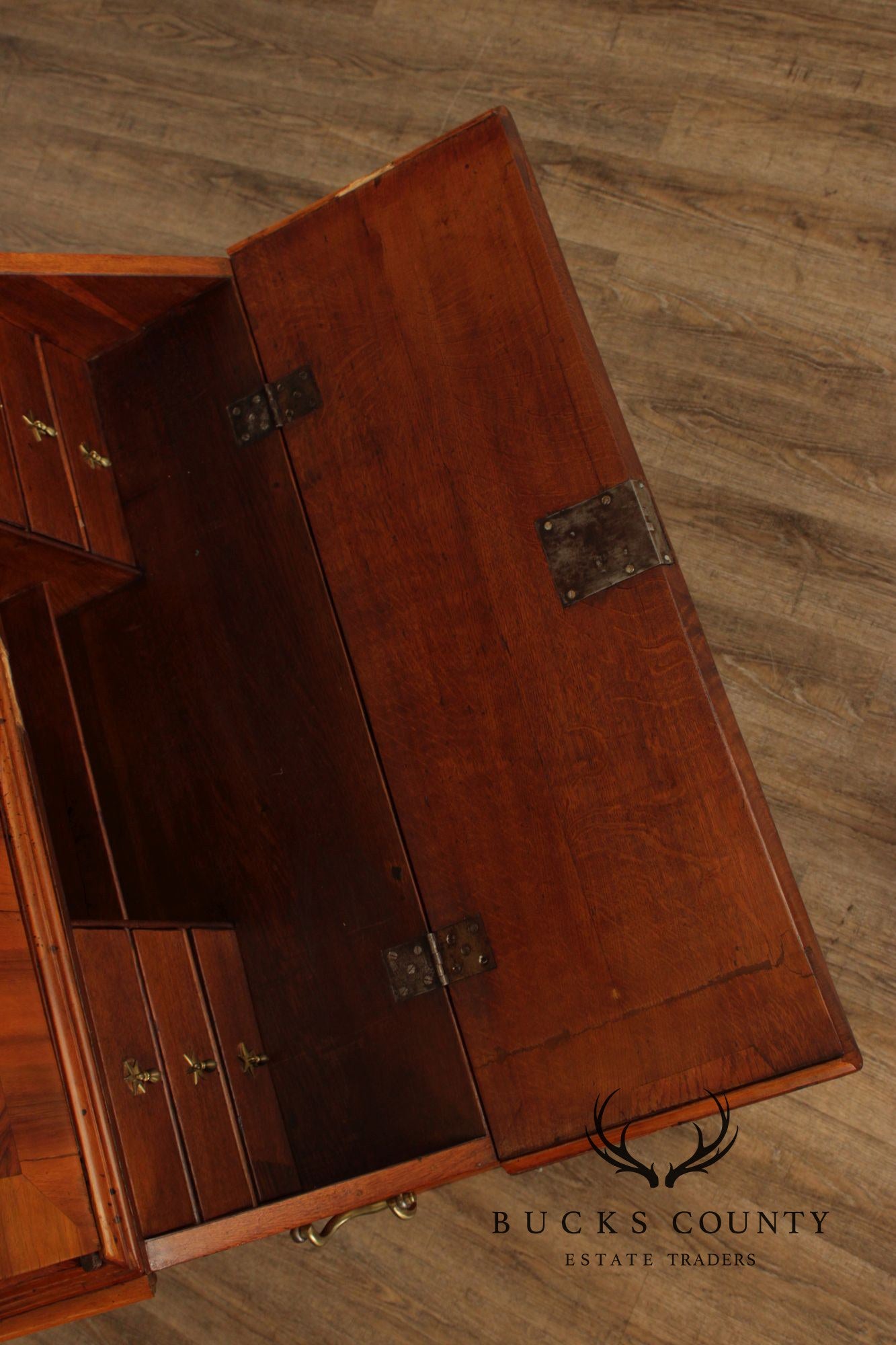 Antique Italian Baroque Burlwood Secretary Desk