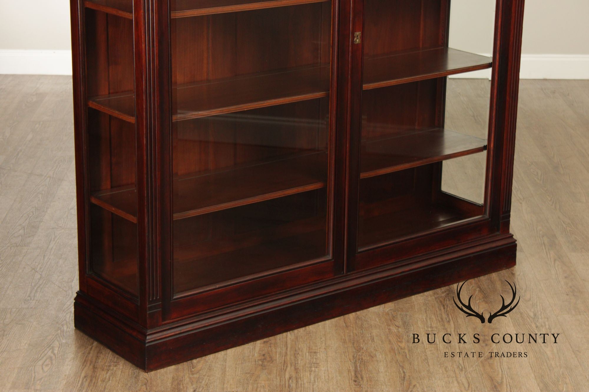 Antique American Renaissance Revival Walnut Display Cabinet Bookcase