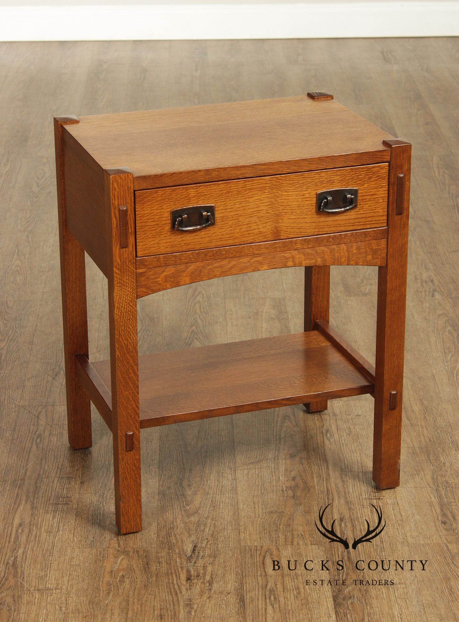 Stickley Mission Collection Pair Of Oak One Drawer Nightstands