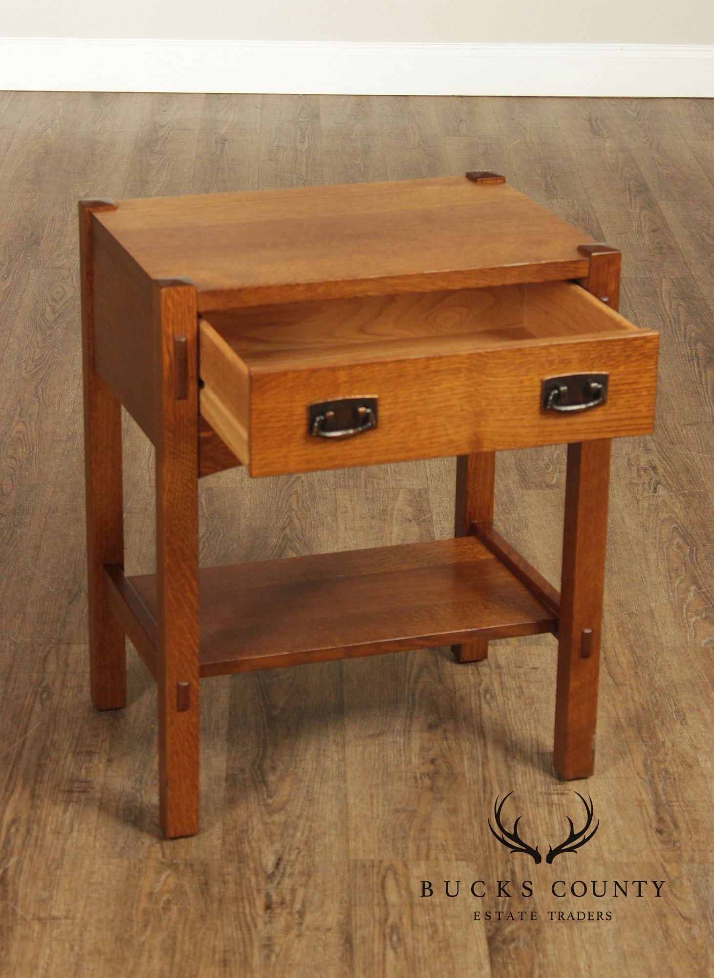 Stickley Mission Collection Pair Of Oak One Drawer Nightstands