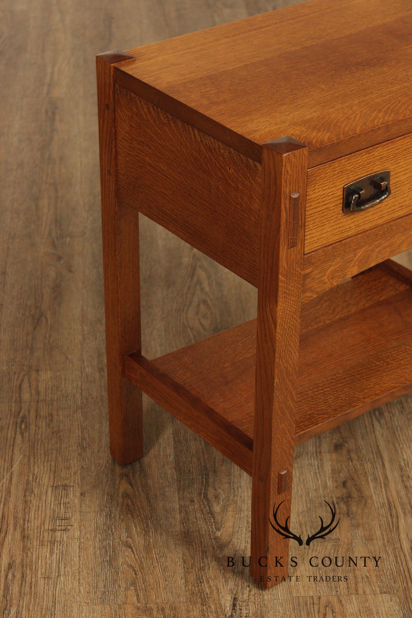 Stickley Mission Collection Pair Of Oak One Drawer Nightstands