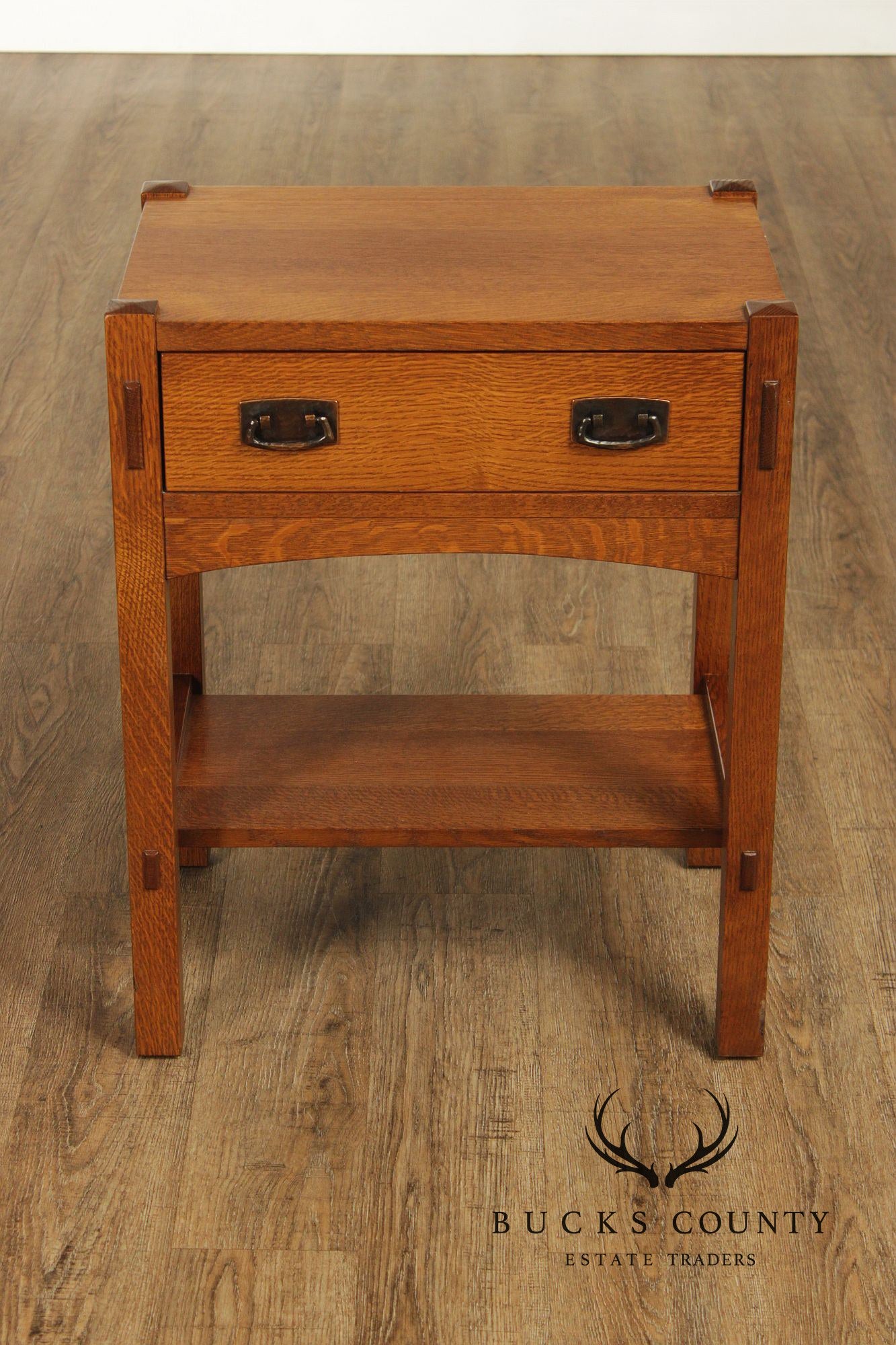Stickley Mission Collection Pair Of Oak One Drawer Nightstands