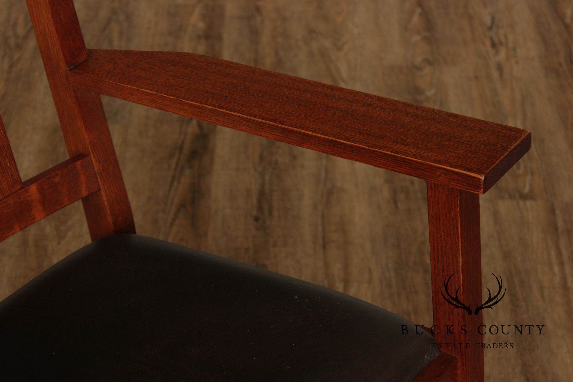Stickley Mission Collection Harvey Ellis Inlaid Oak Rocker