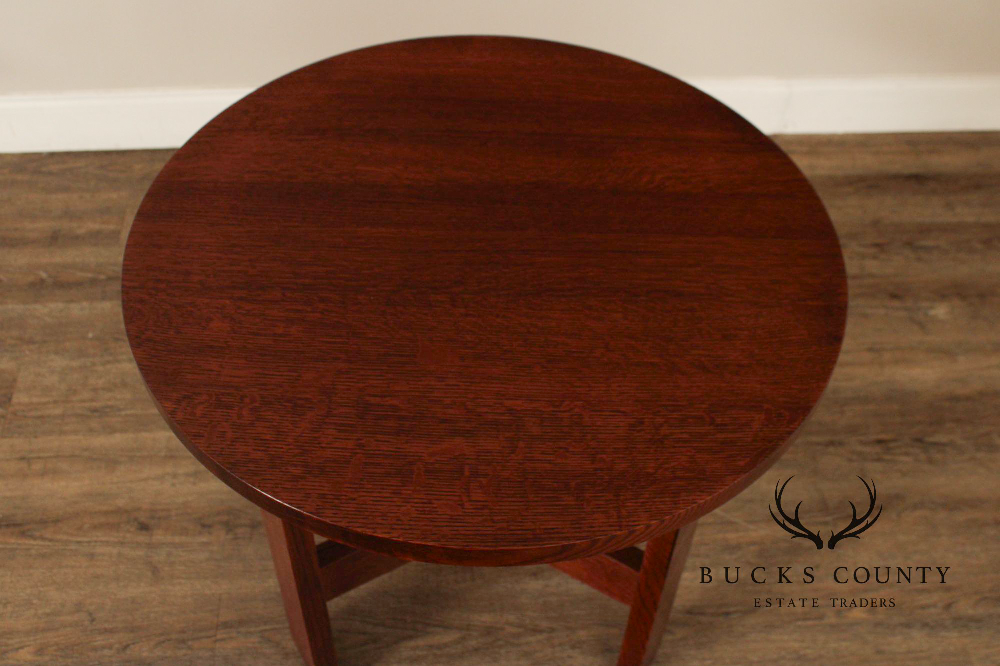 Stickley Mission Collection Round Oak Chalet Table
