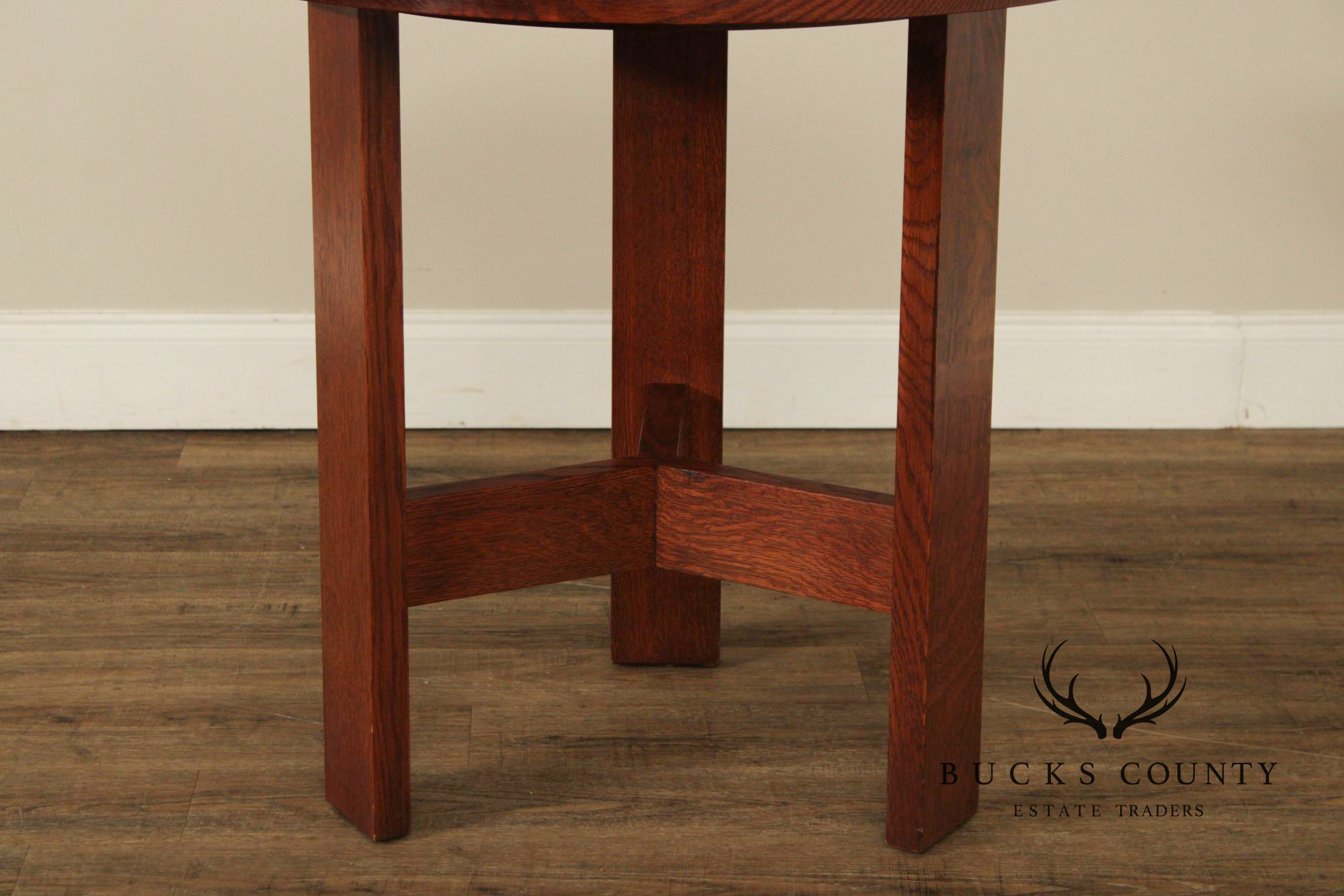 Stickley Mission Collection Round Oak Chalet Table