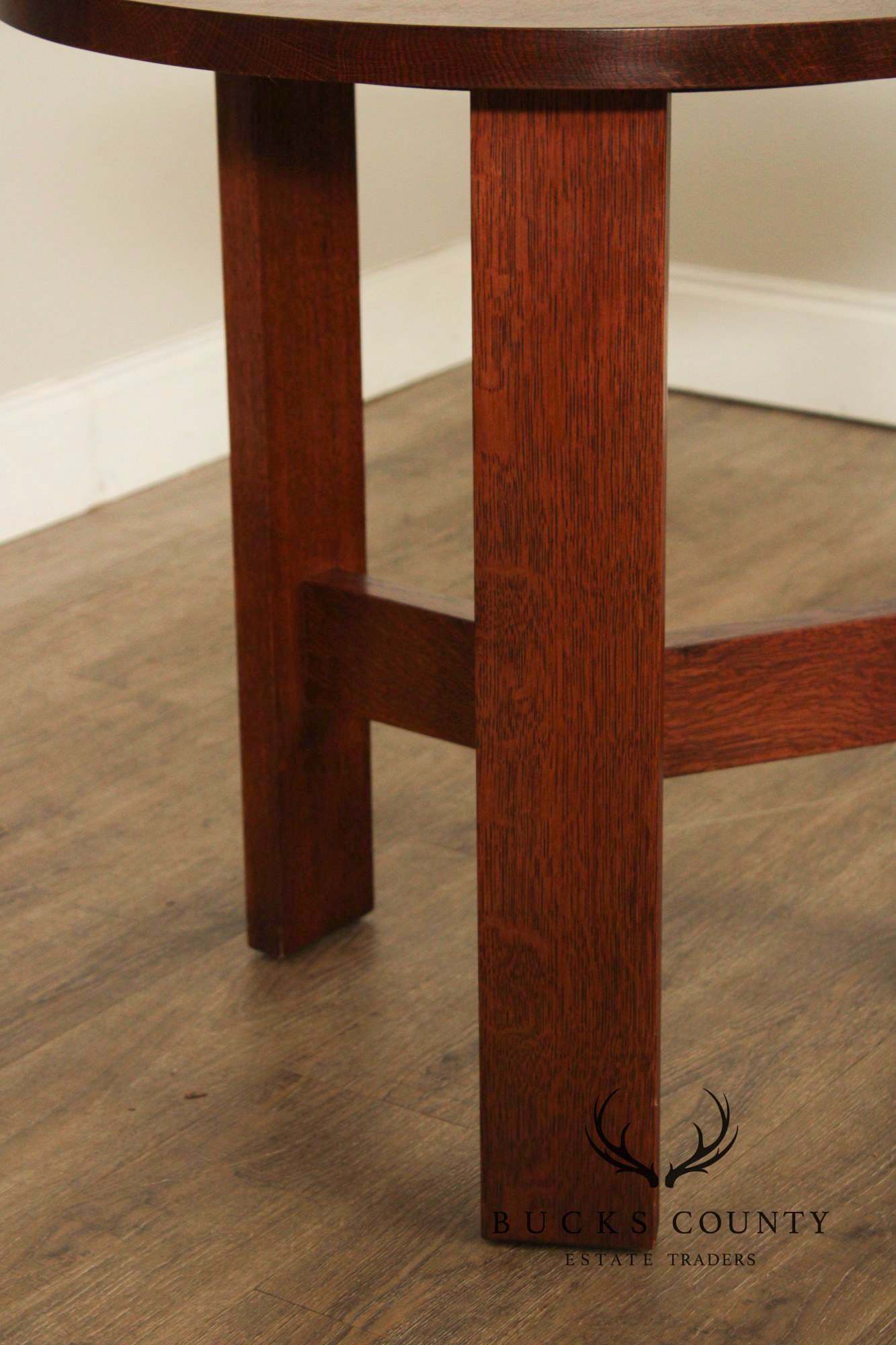 Stickley Mission Collection Round Oak Chalet Table
