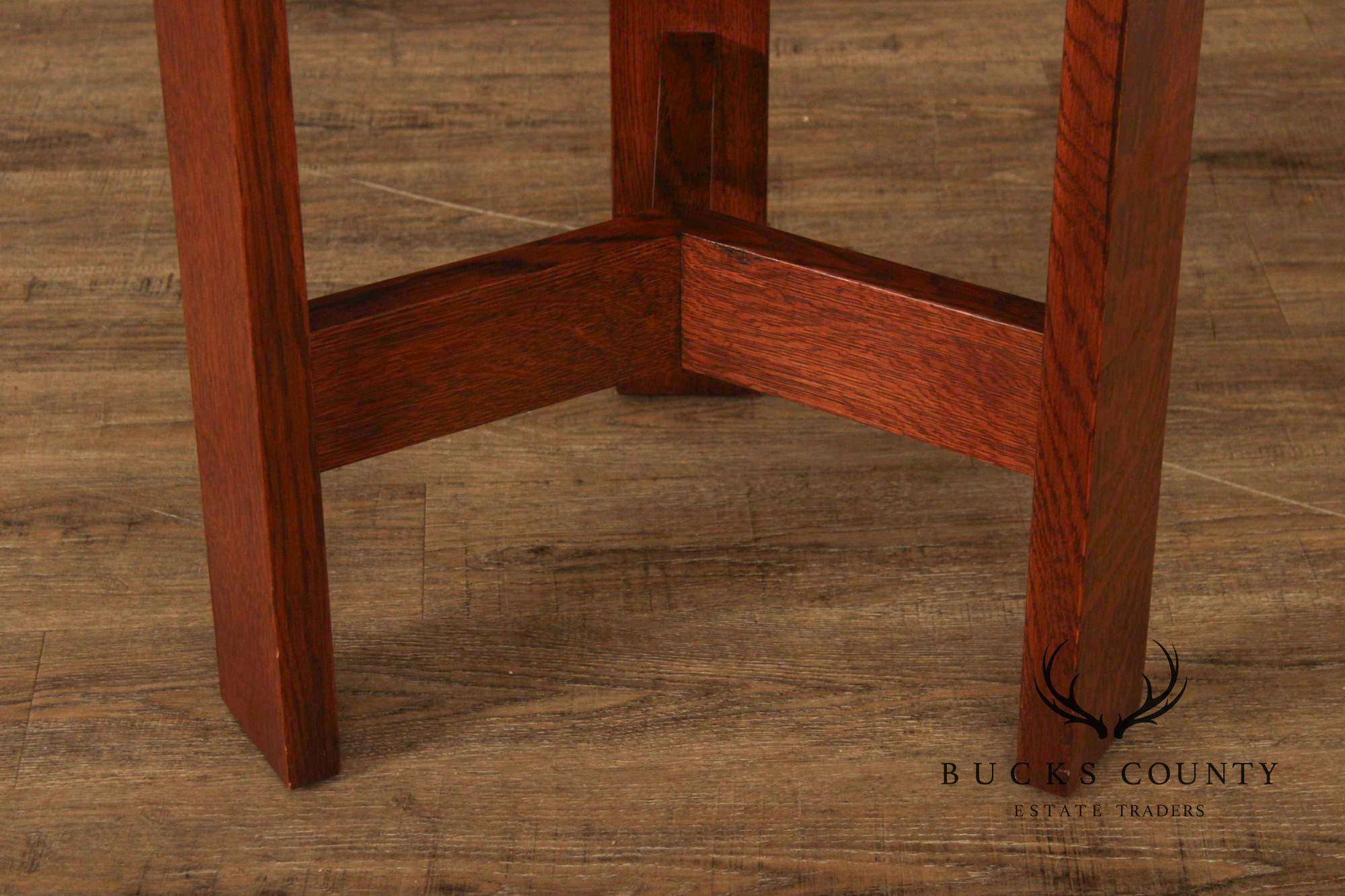 Stickley Mission Collection Round Oak Chalet Table