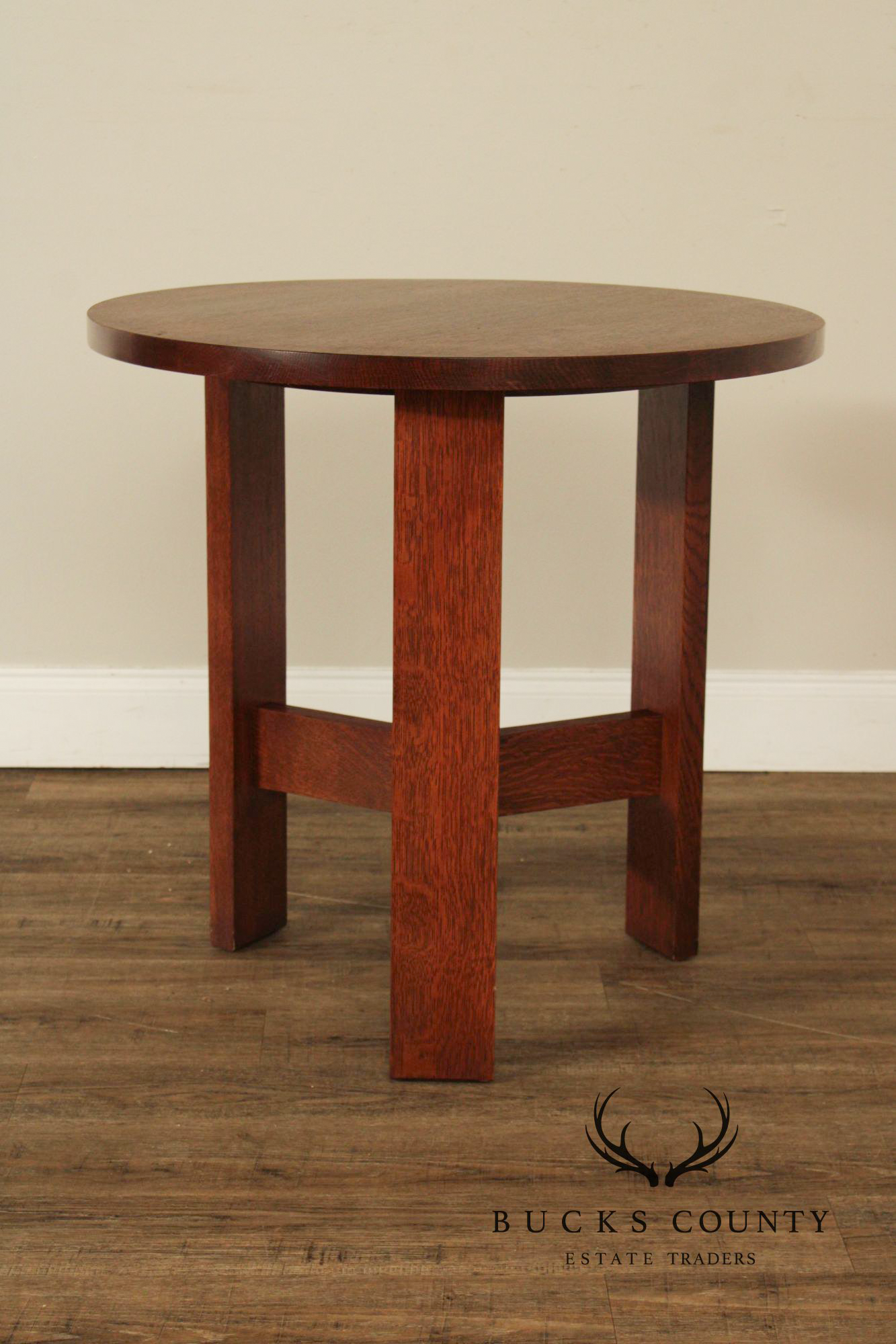 Stickley Mission Collection Round Oak Chalet Table