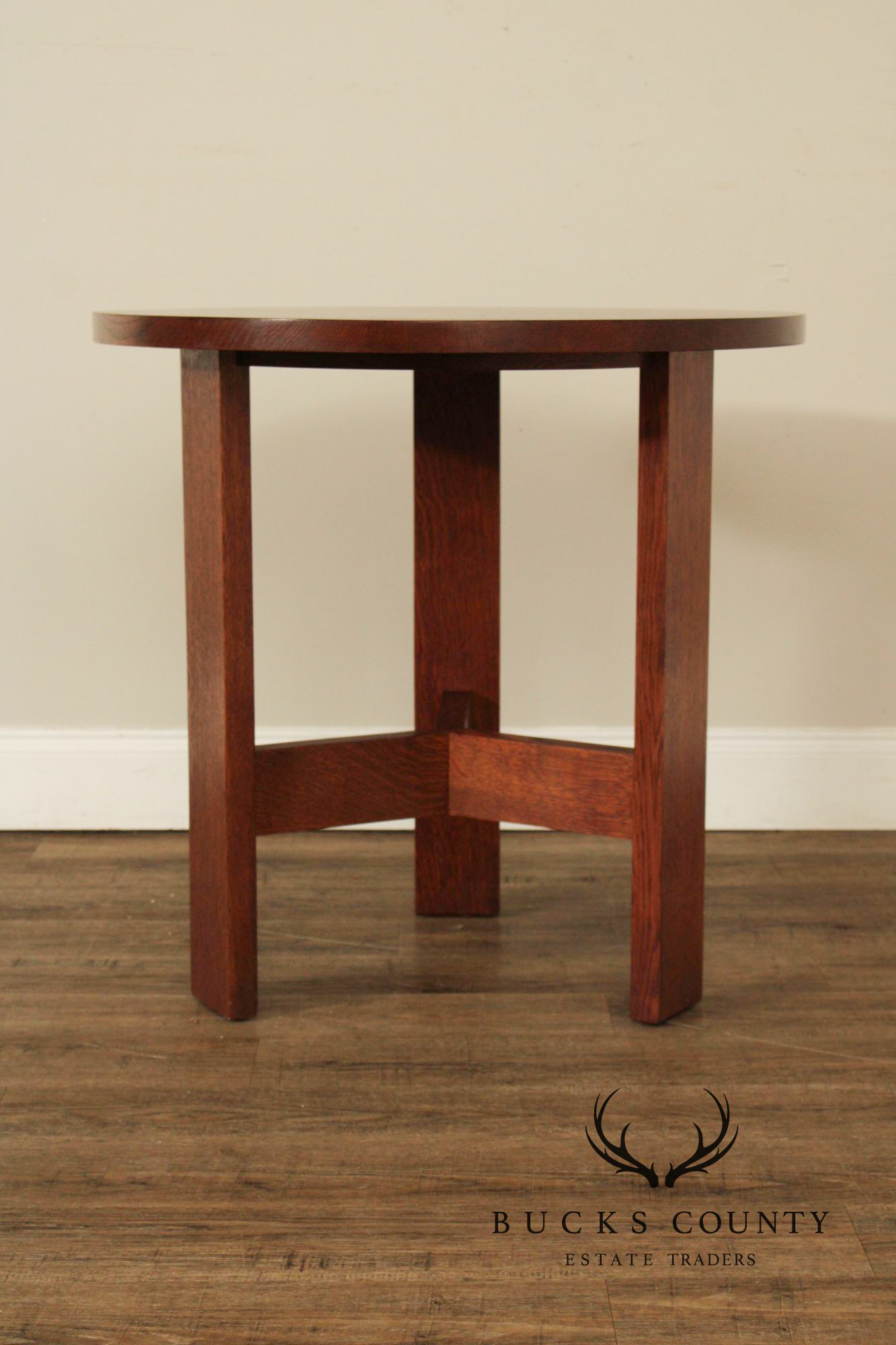 Stickley Mission Collection Round Oak Chalet Table