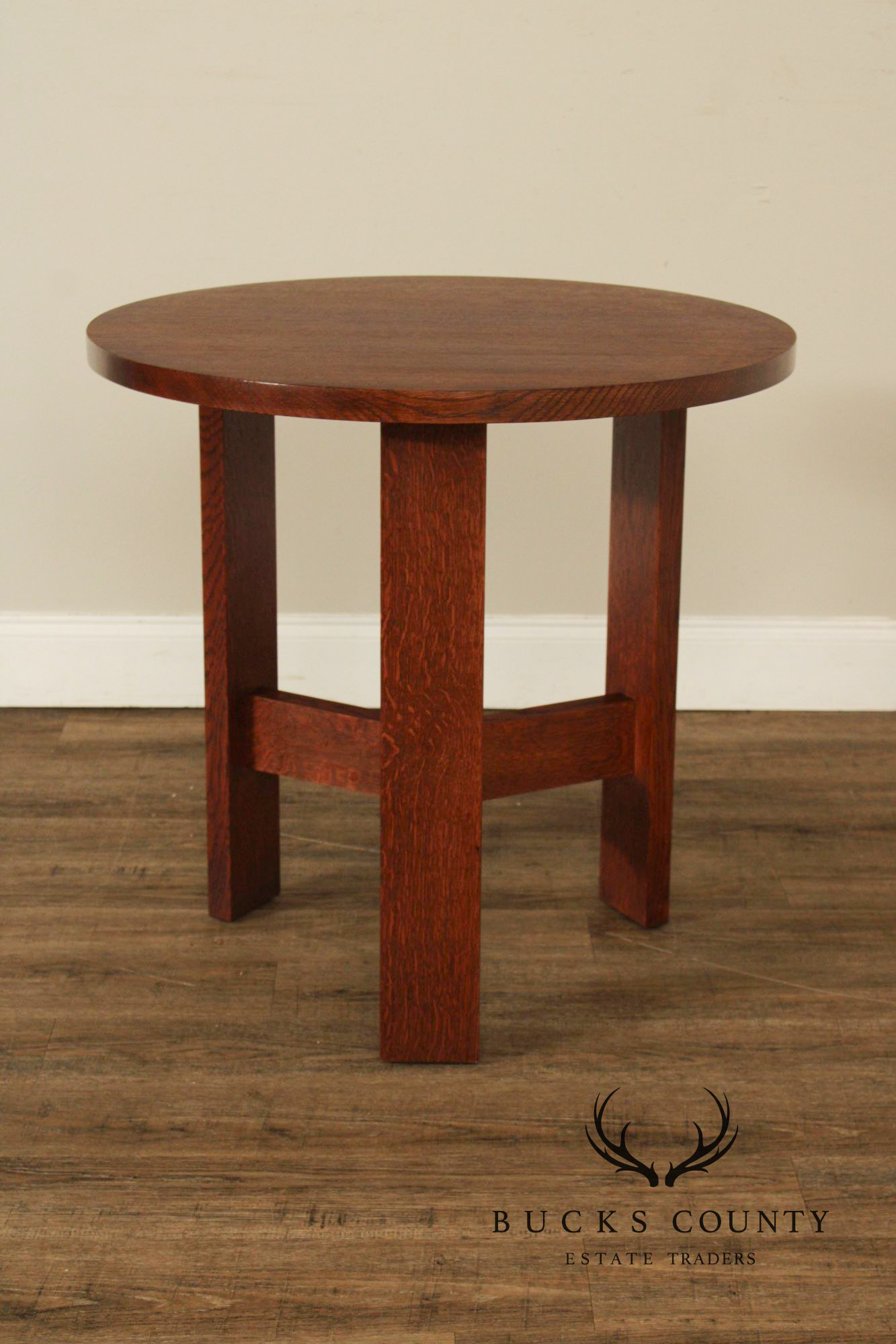 Stickley Mission Collection Round Oak Chalet Table