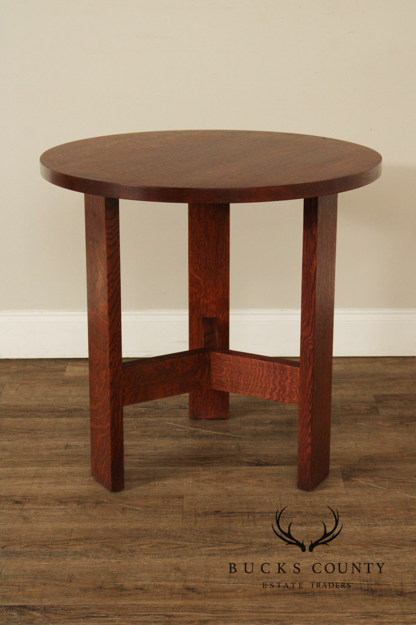Stickley Mission Collection Round Oak Chalet Table