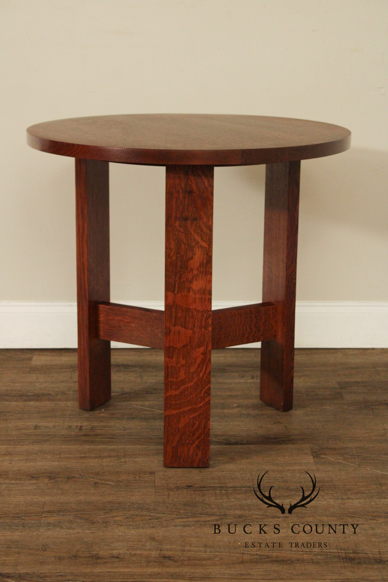 Stickley Mission Collection Round Oak Chalet Table